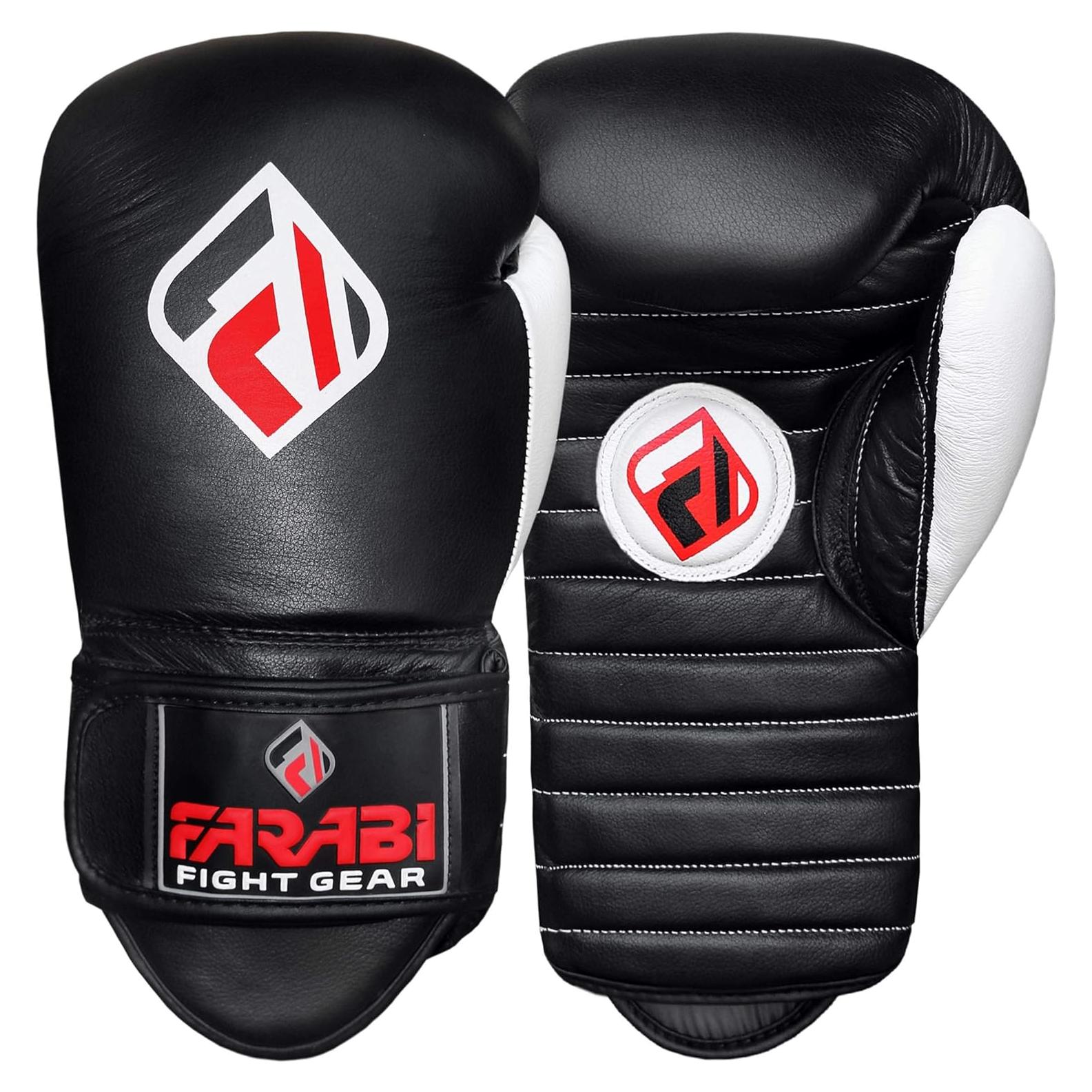 Mitones de Entrenamiento Farabi Sports A3 - Cuero Genuino, Negro