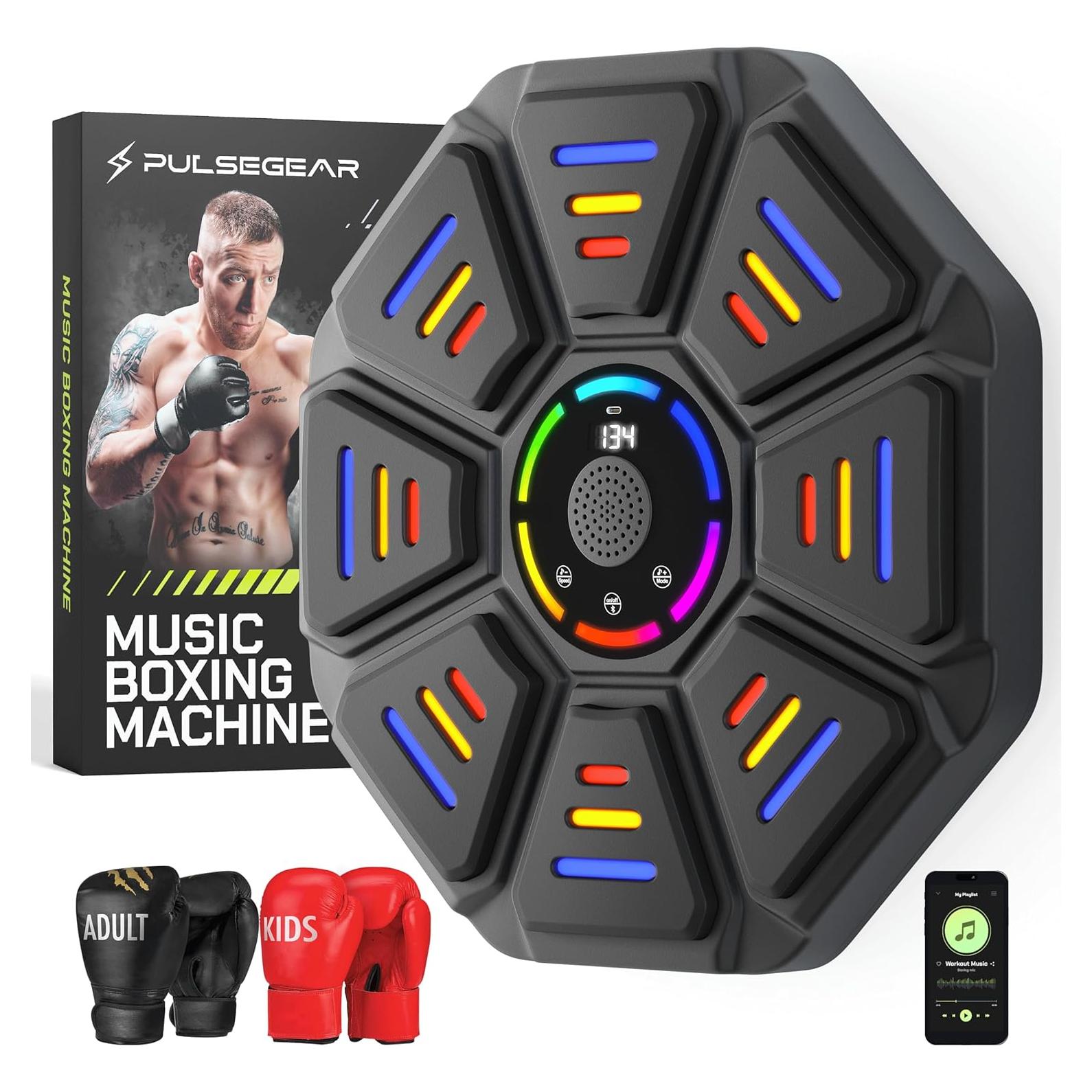 Máquina de Boxeo Musical PulseGear QB10 con Guantes y LED