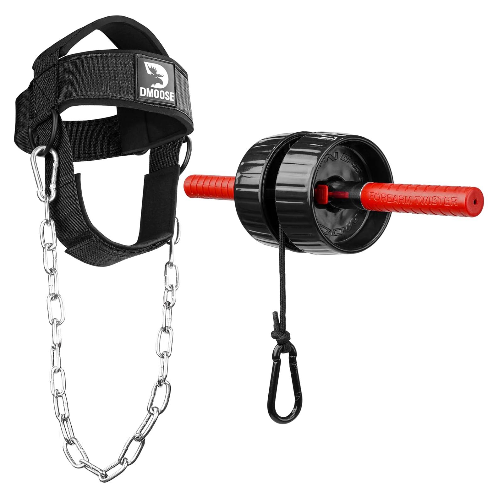 Combo de Fuerza DMoose - Arnés para Cuello y Ejercitador de Antebrazo