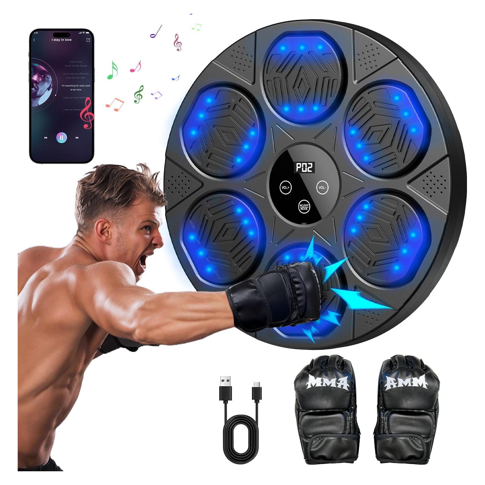 Máquina de Boxeo Musical Meseto QJB-55 con Bluetooth y Guantes