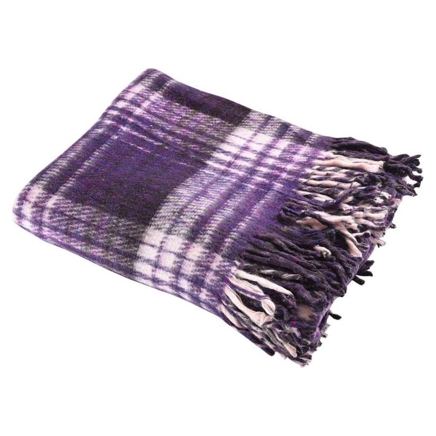 Manta de Yoga Gruesa Hugger Mugger - Cuadros Reciclada Púrpura