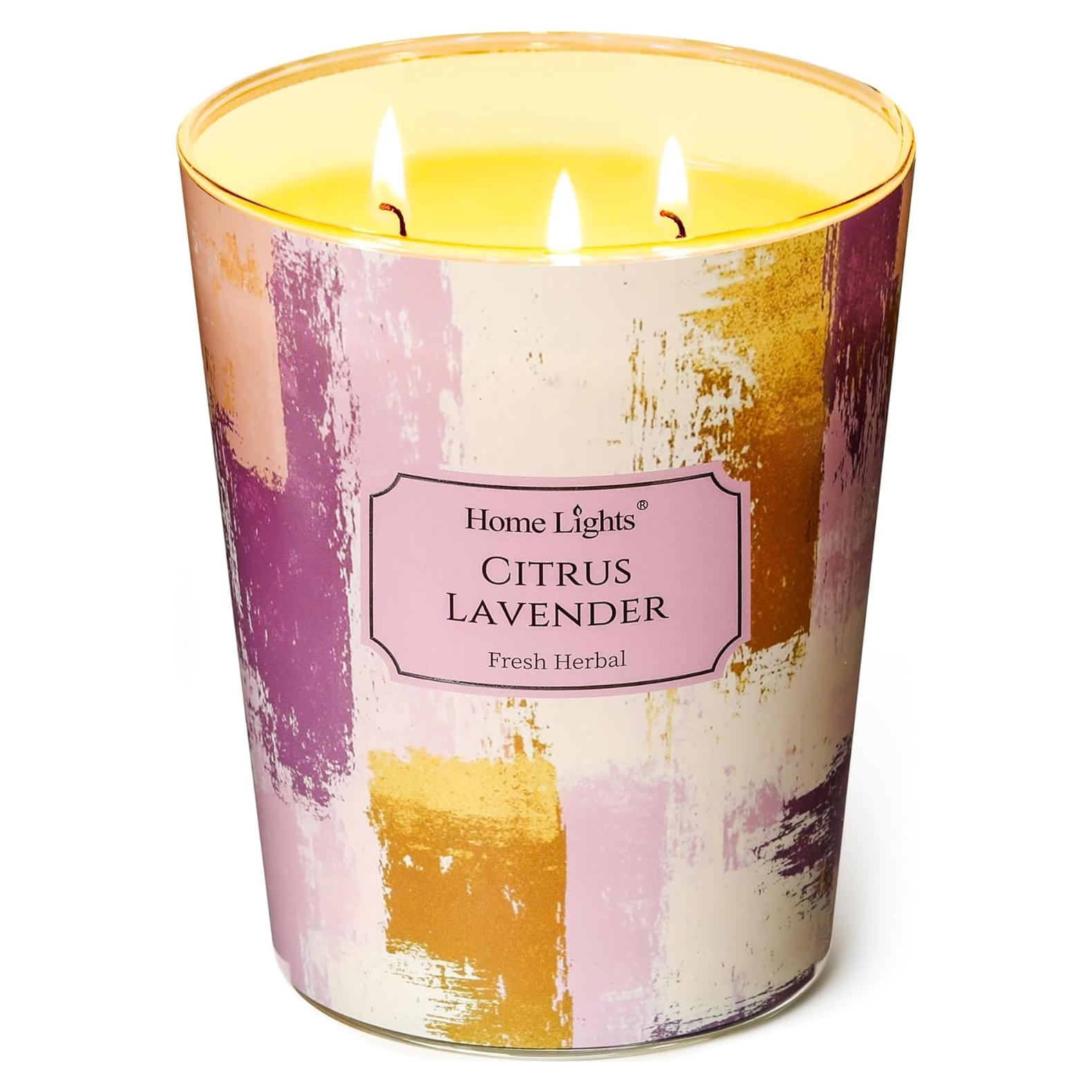 Vela Aromática de Soja HomeLights 34oz Cítricos y Lavanda
