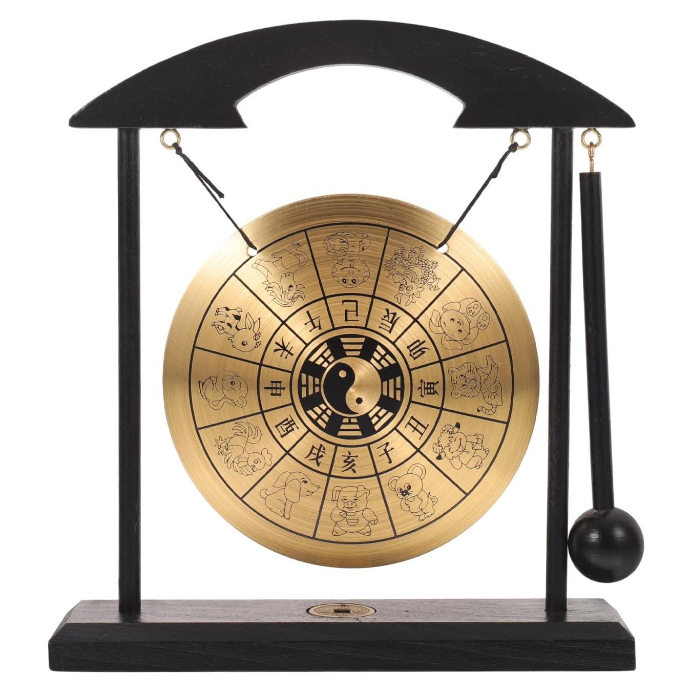 Gong Feng Shui de Bronce con Soporte y Mazo 18.5x20.5cm