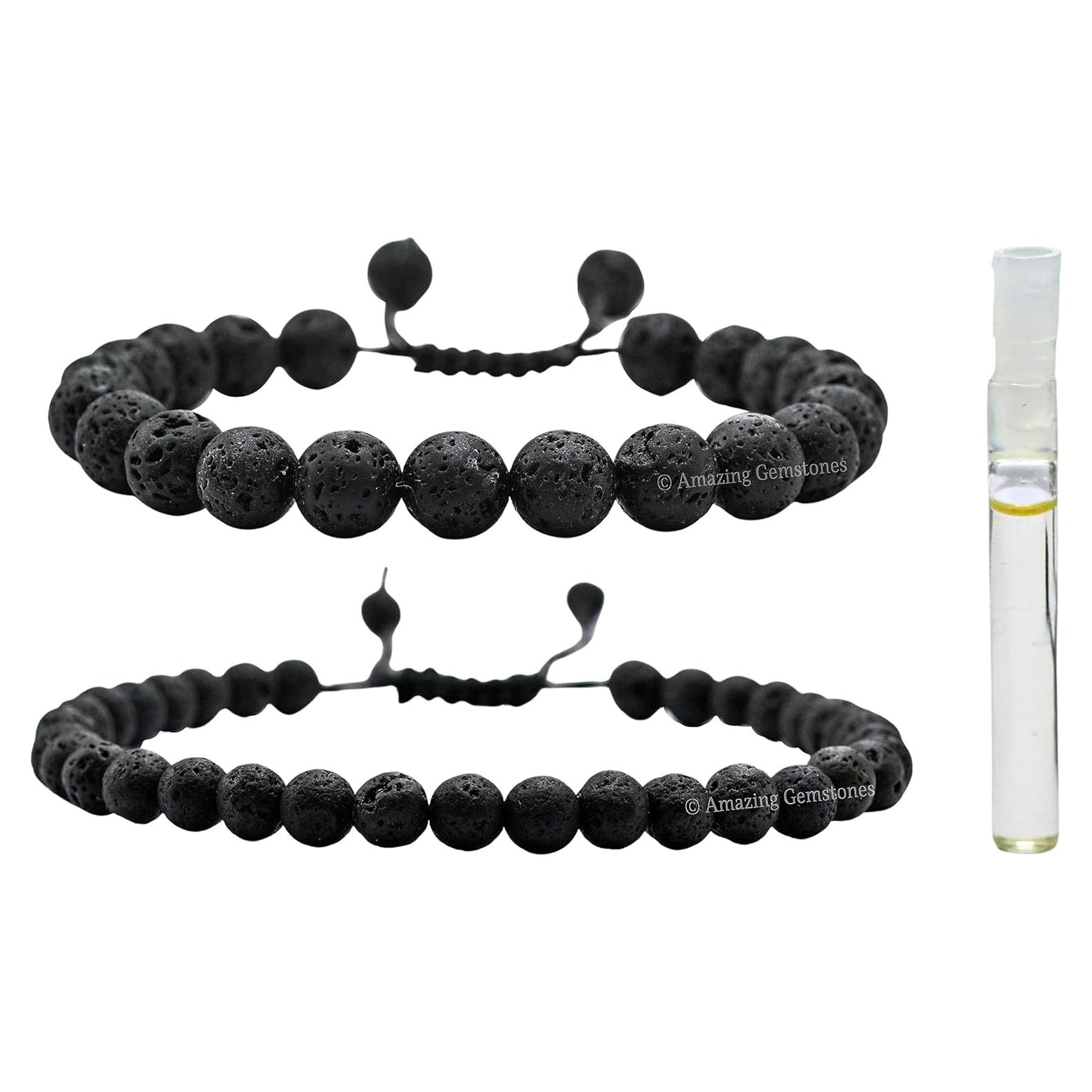 Conjunto Pulsera y Tobillera de Lava con Aceite Esencial