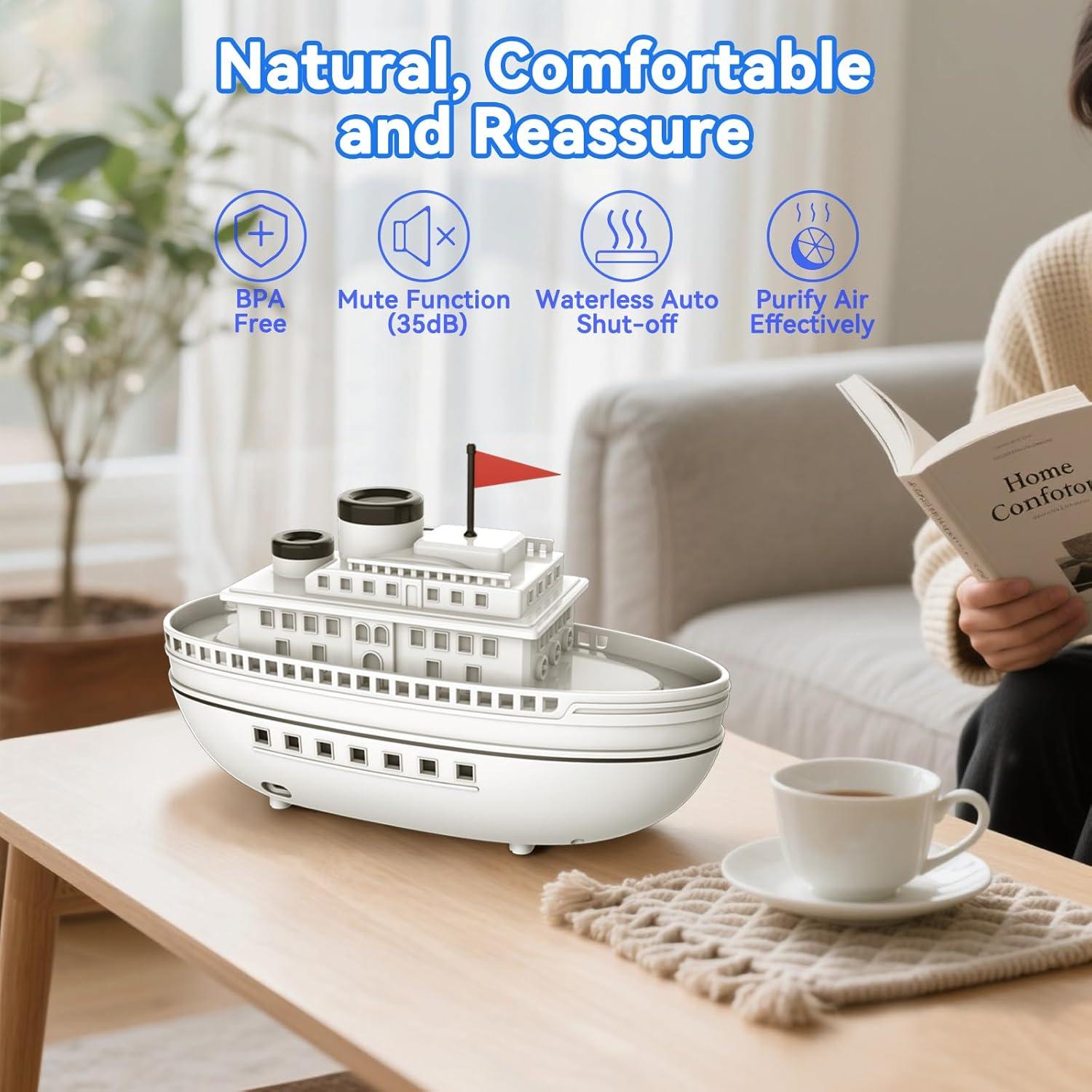 Difusor de Aromaterapia Difusoramor Barco 300ml Blanco