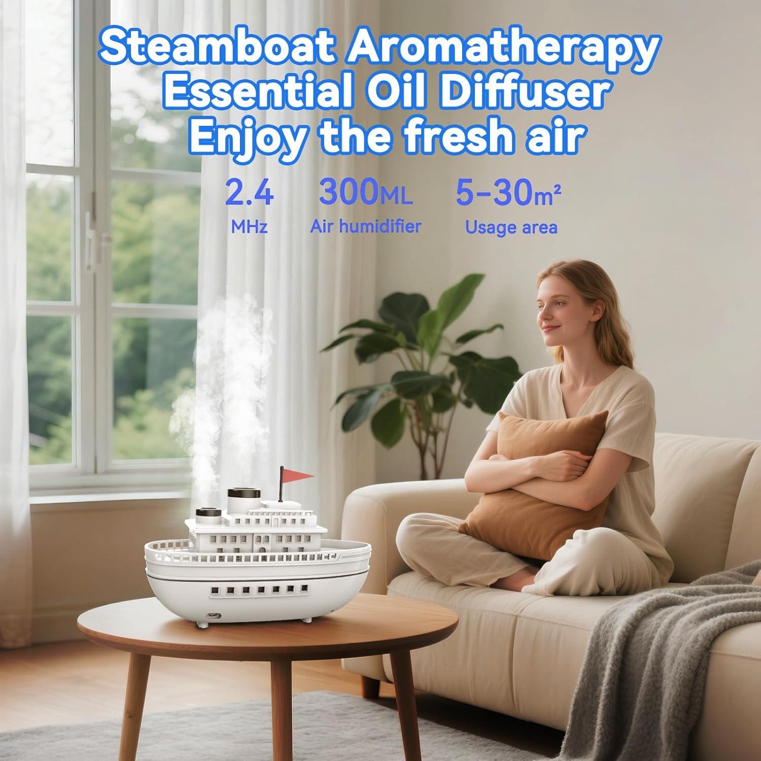 Difusor de Aromaterapia Difusoramor Barco 300ml Blanco