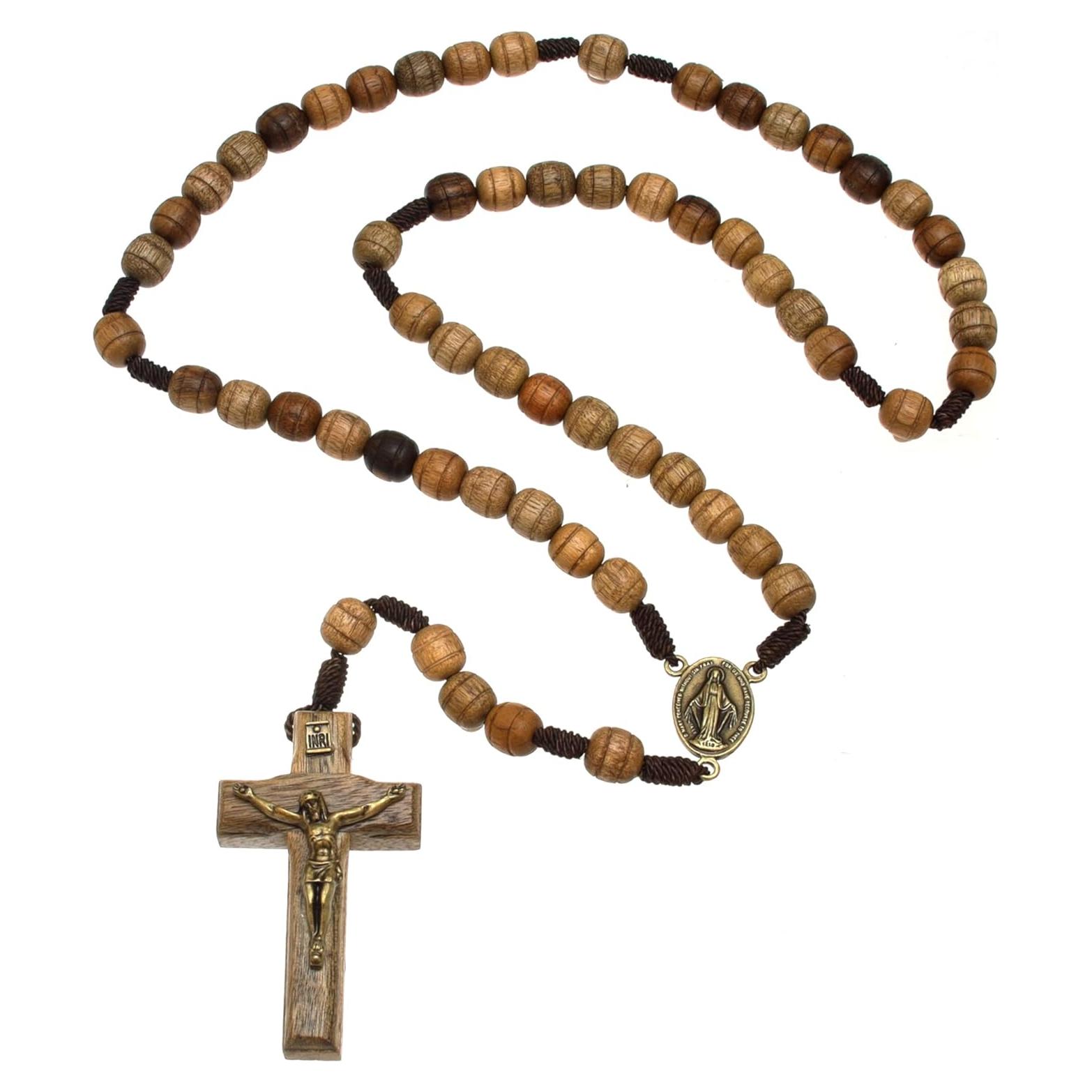 Rosario de Madera Sólida Alexander Castle con Medallón Madonna