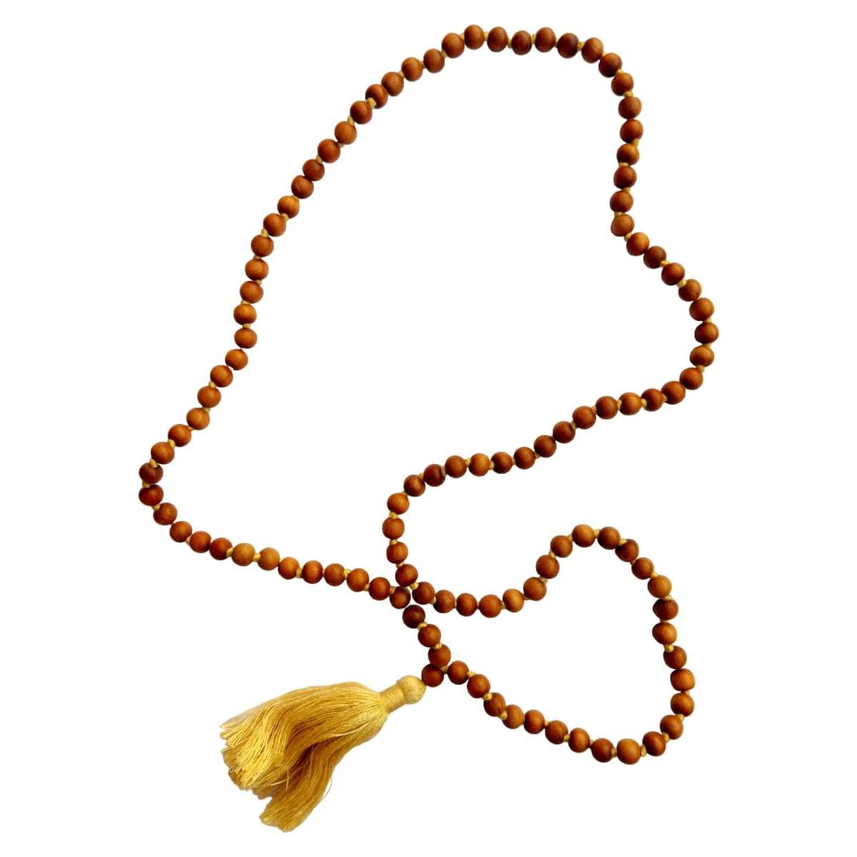 Mala de Oración Japa 108 Cuentas Sándalo Tibetano 5-6 mm