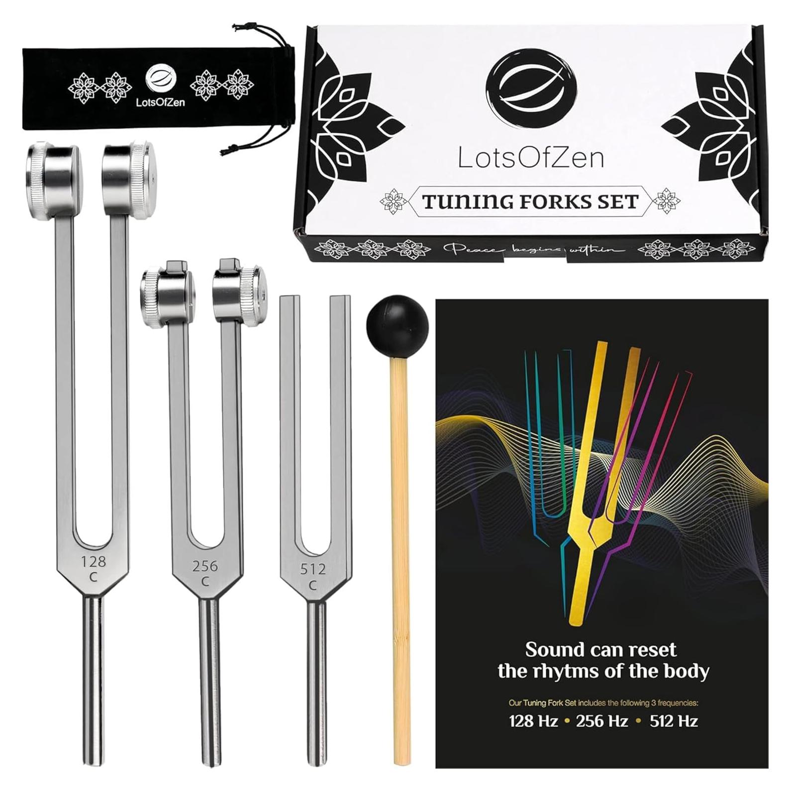 Juego de Diapasones de Sanación 128Hz 256Hz 512Hz - TF2