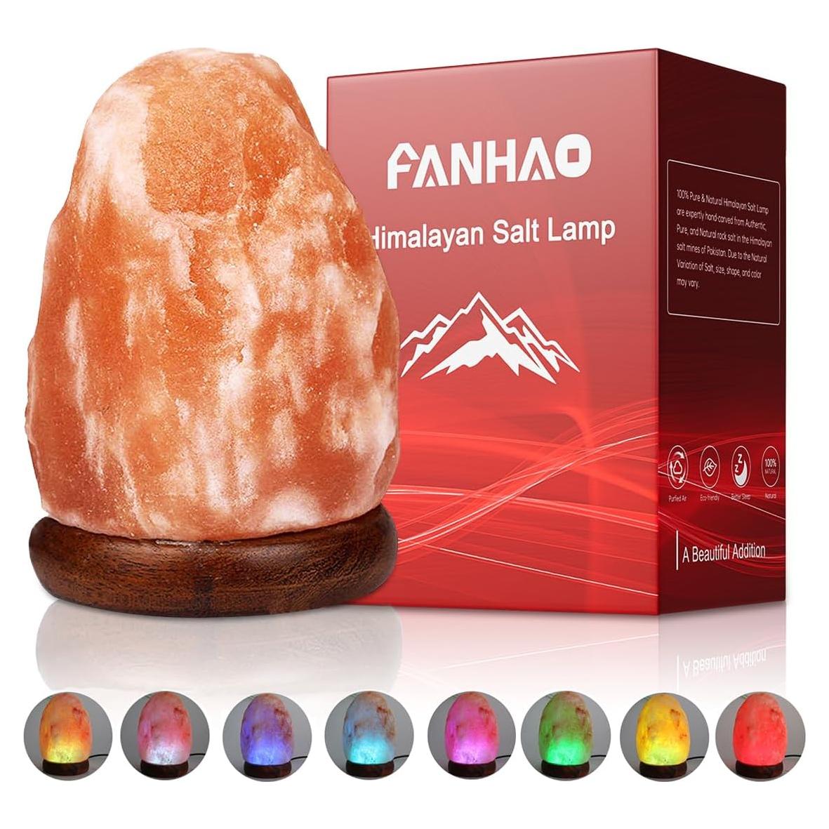 Lámpara de Sal del Himalaya FANHAO Multicolor 100% Natural