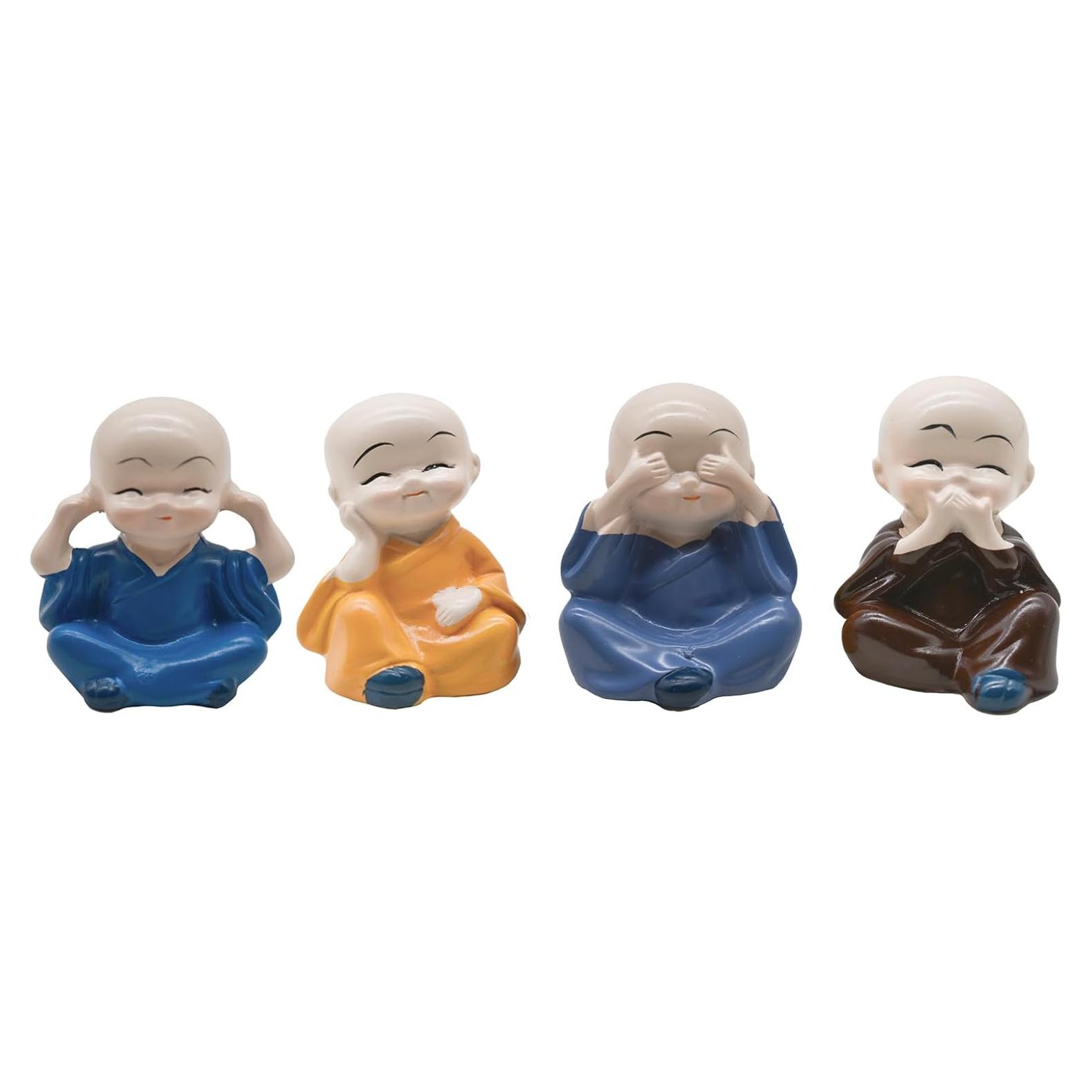 Estatuas de Buda Miniatura Pinenjoy - 4 Piezas Decorativas