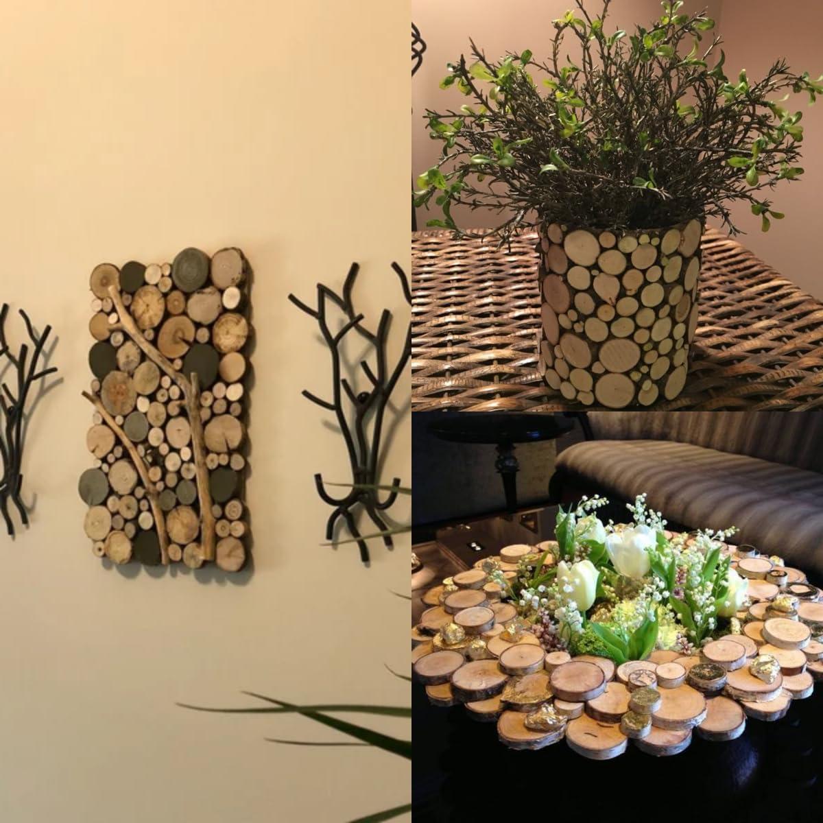 Rodajas de Madera Natural BYHER 60 Piezas 3-6.35 cm