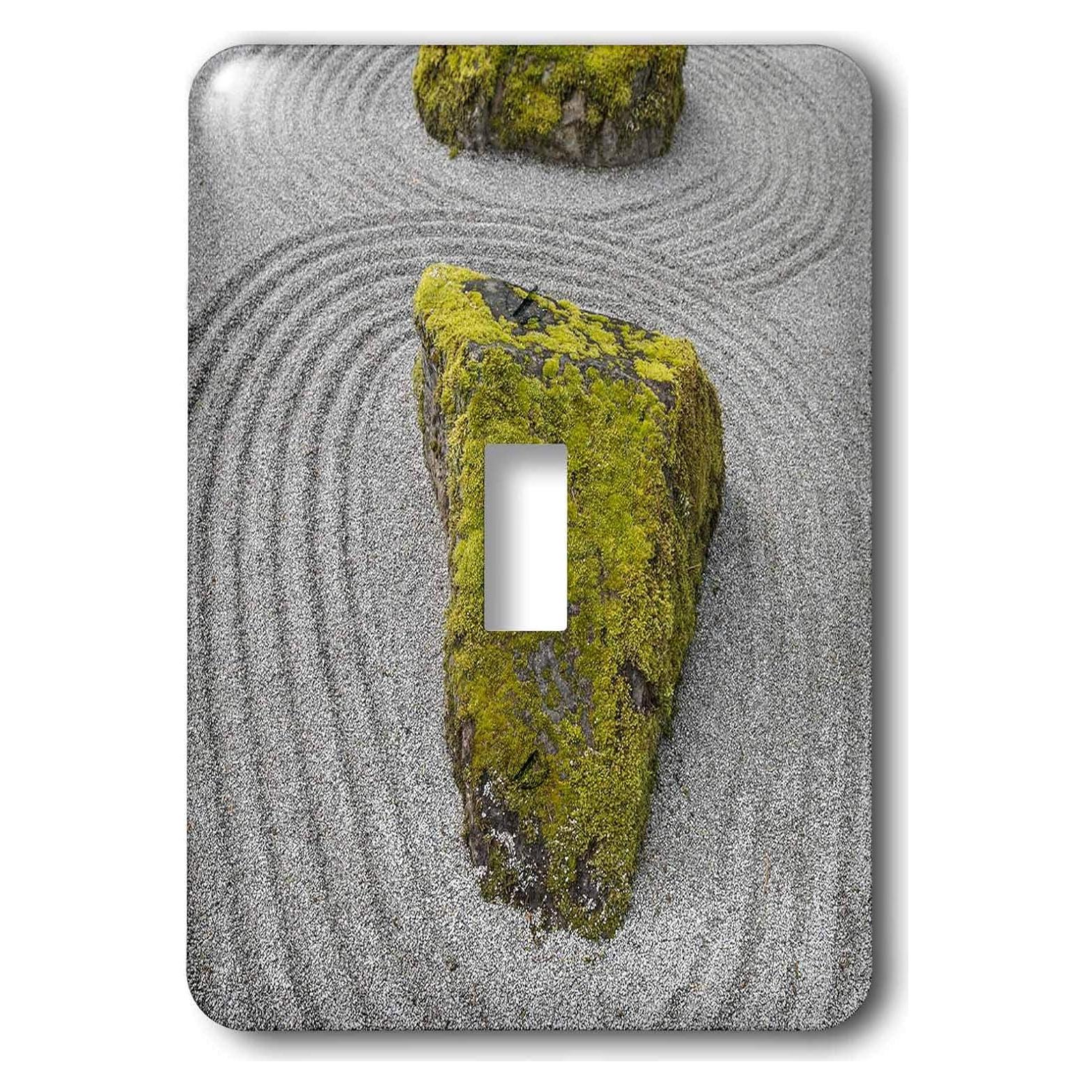 Cubierta de Interruptor de Luz 3dRose Jardín Zen Metal 8.9x12.7cm