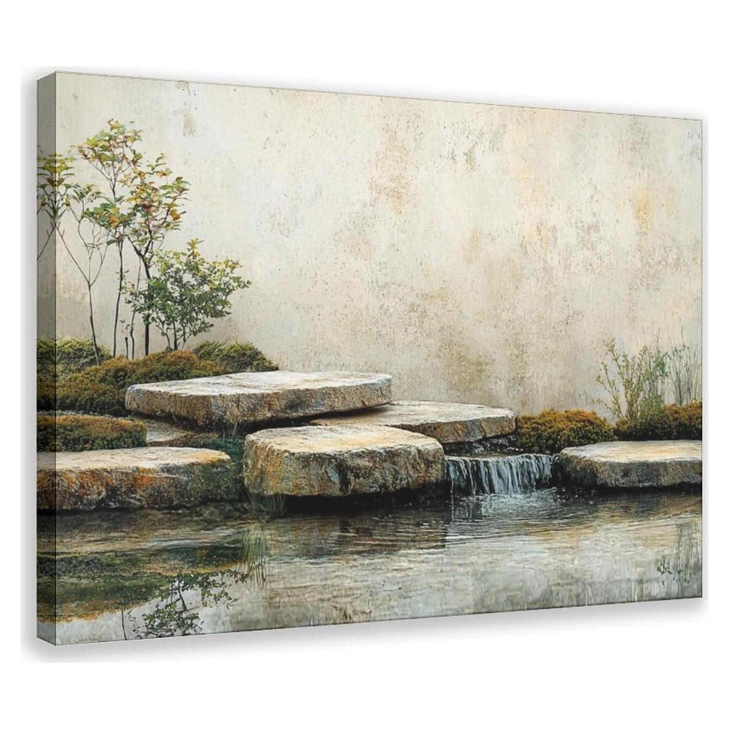 Arte de Pared Zen Japonés en Lienzo 50x75cm - Decoración Minimalista