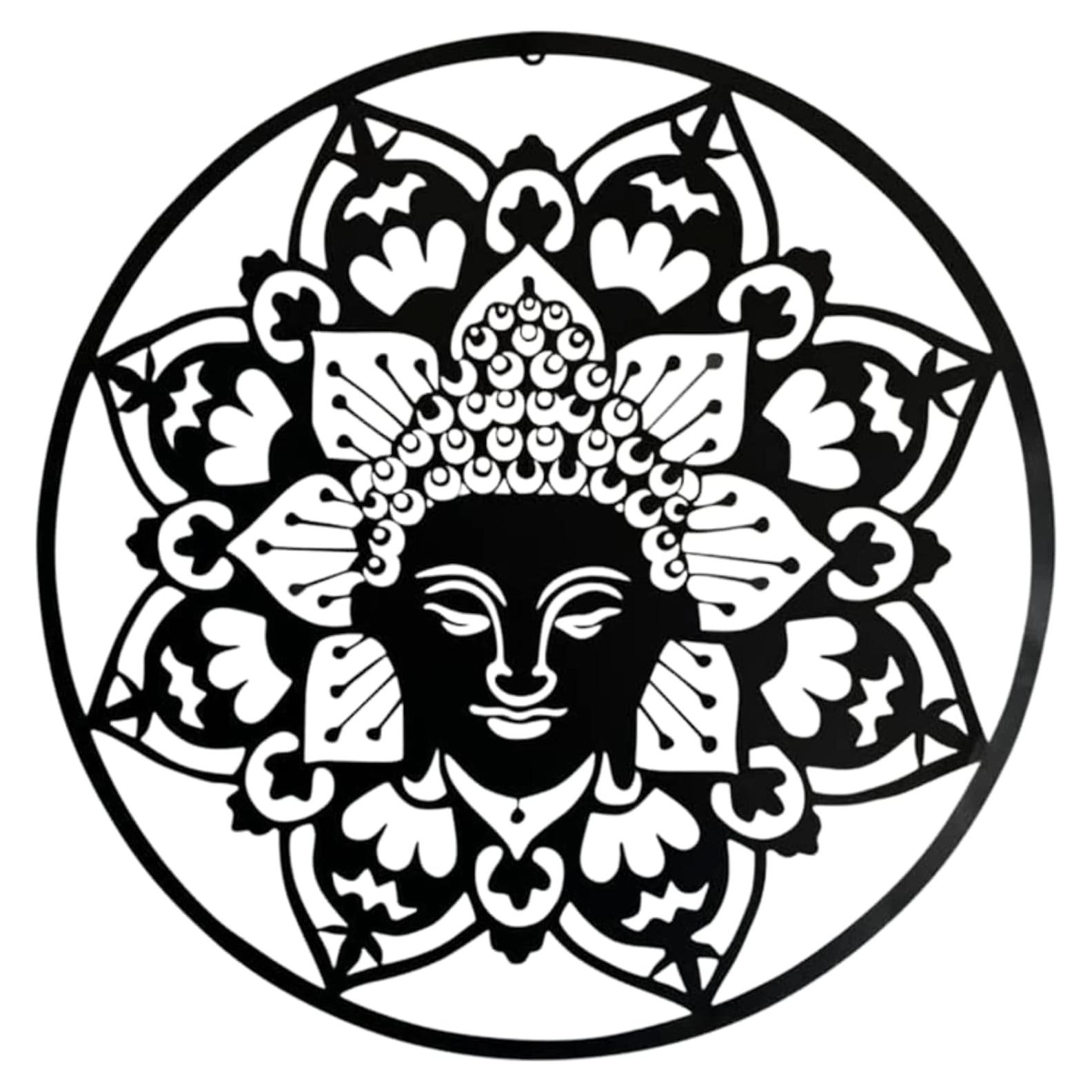 Arte de Pared de Metal Buda 61 cm Bellaa Decoración Zen