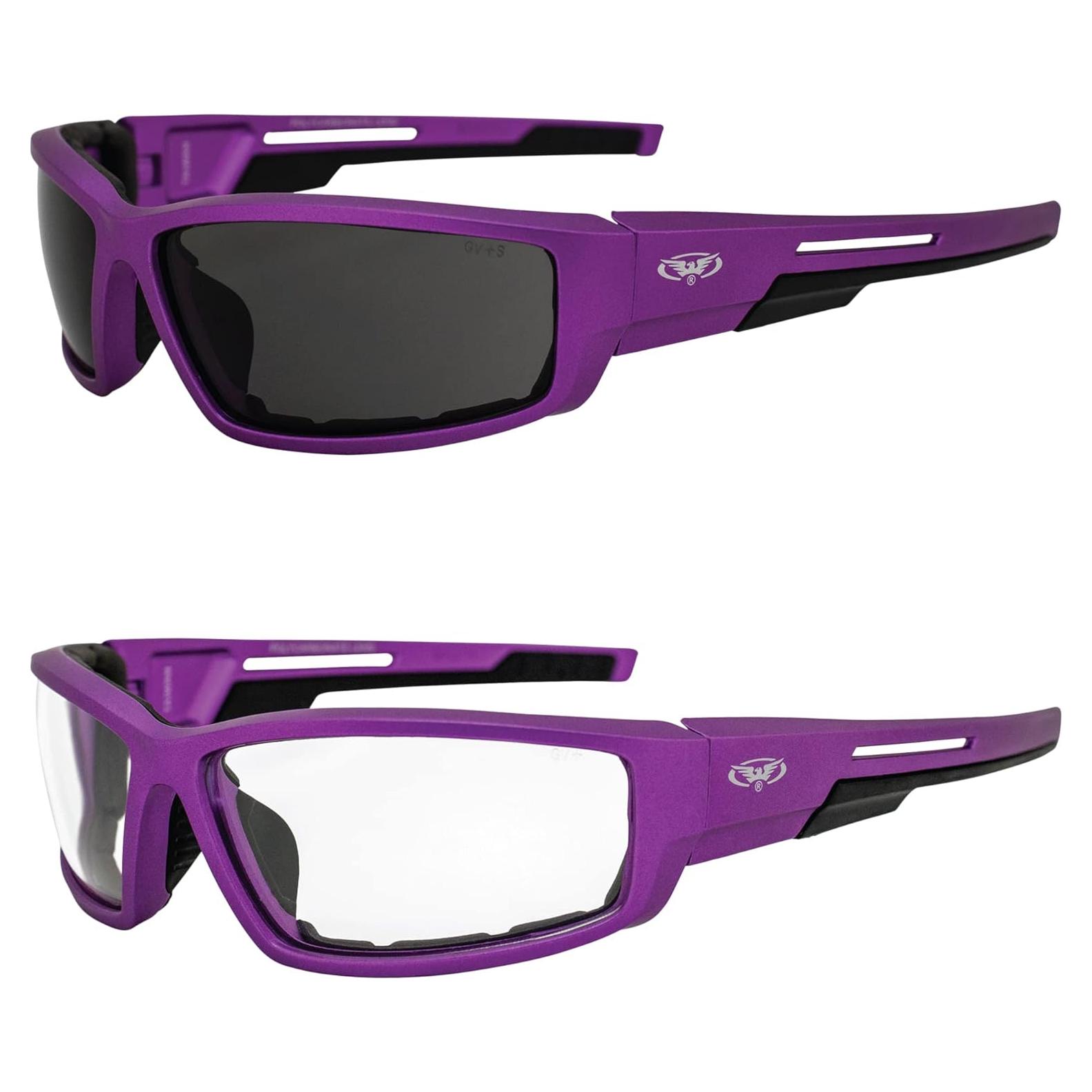 Gafas de Motocicleta Global Vision Sly Moradas Acolchadas