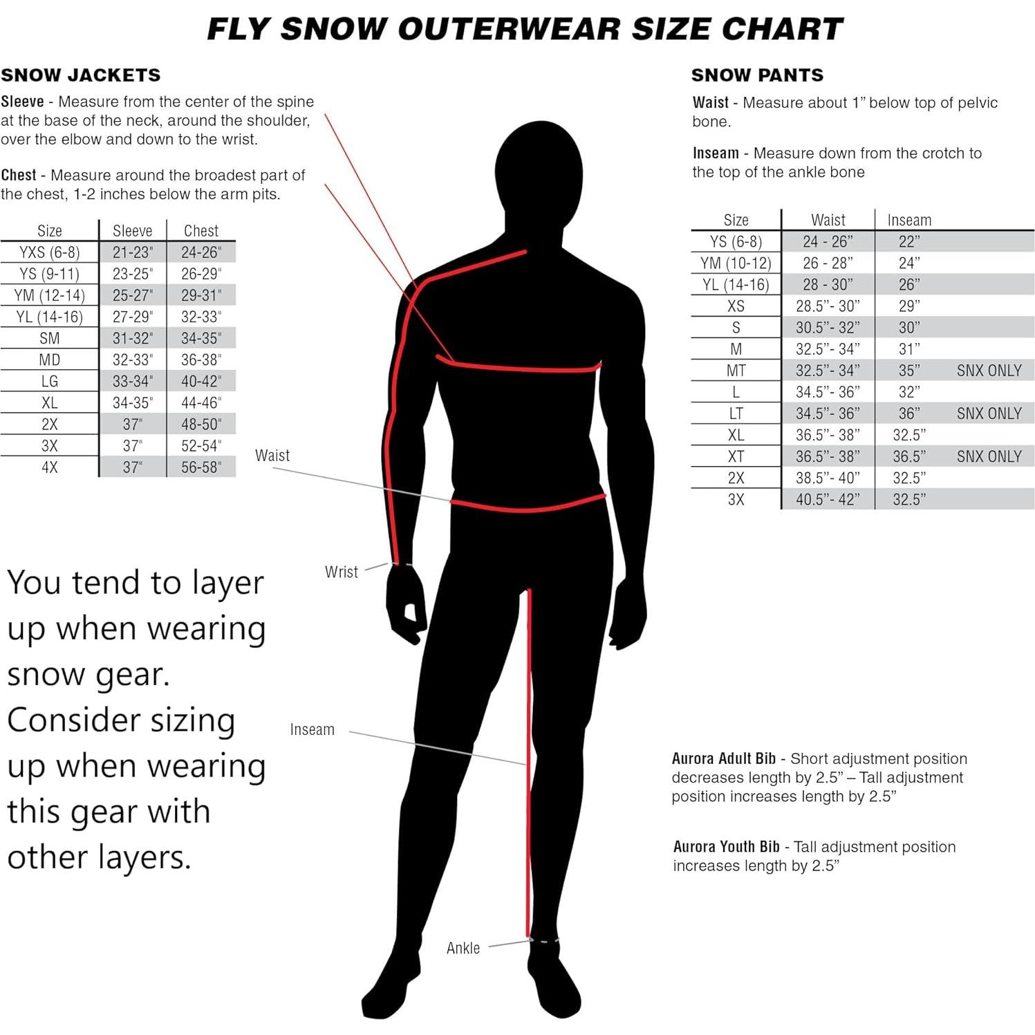 Chaqueta de Nieve Fly Racing SNX Pro para Hombre - Grande Negro/Rojo