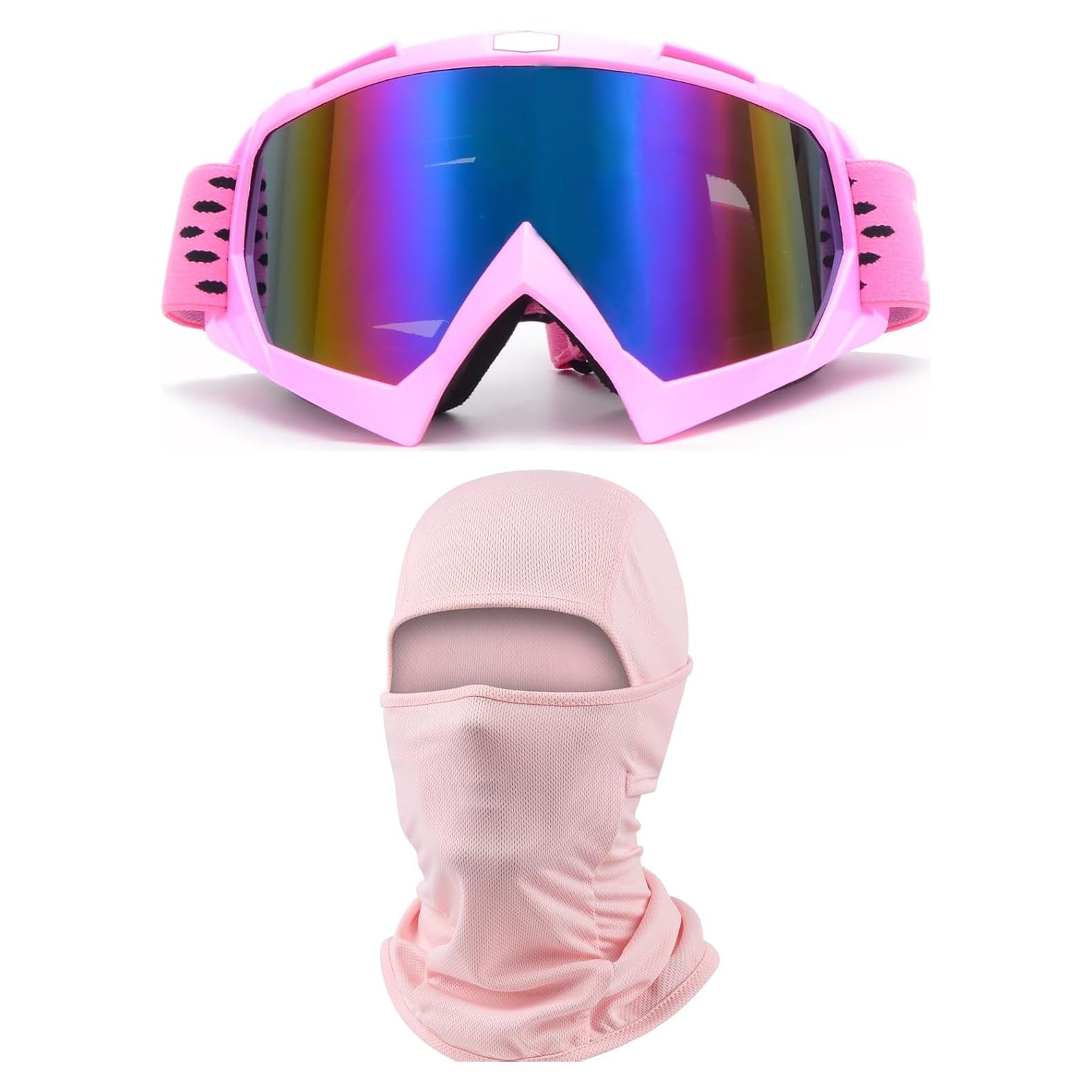 Gafas de ATV y máscara de balaclava Unisex - Rosa