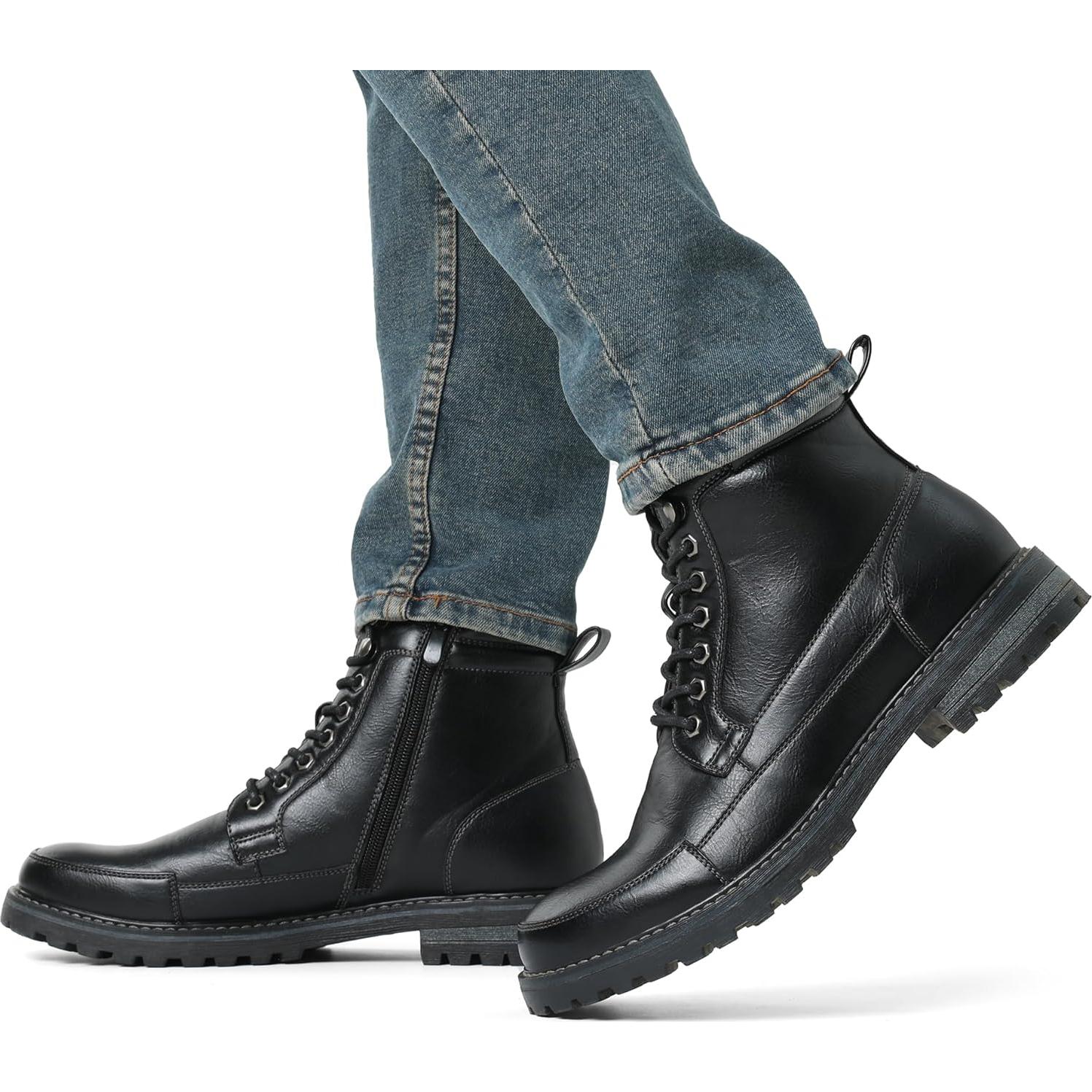 Botín de Motocicleta Bruno Marc para Hombre - Negro 45.5