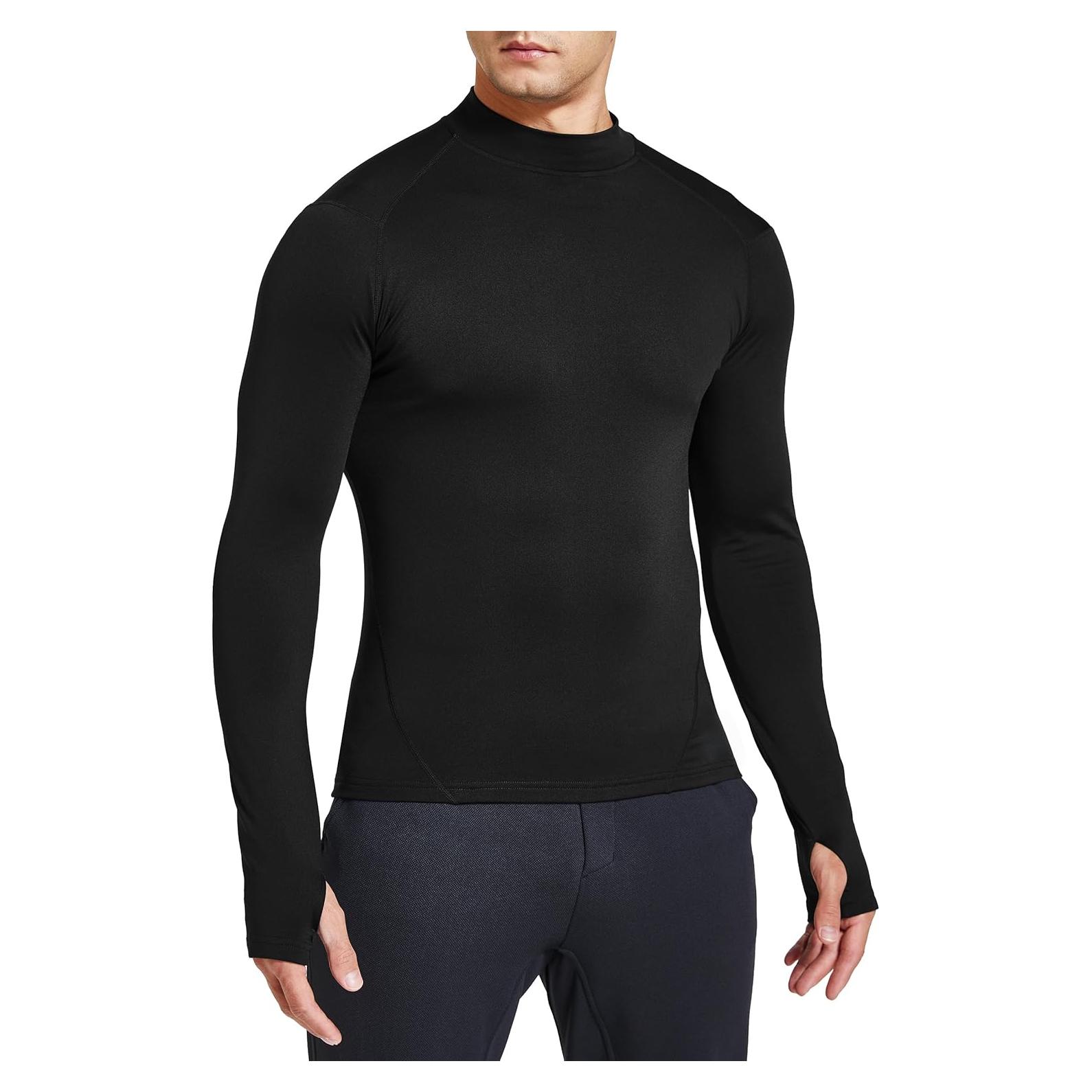 Camiseta Térmica Hombre FitsT4 Forro Polar Negro Mediano
