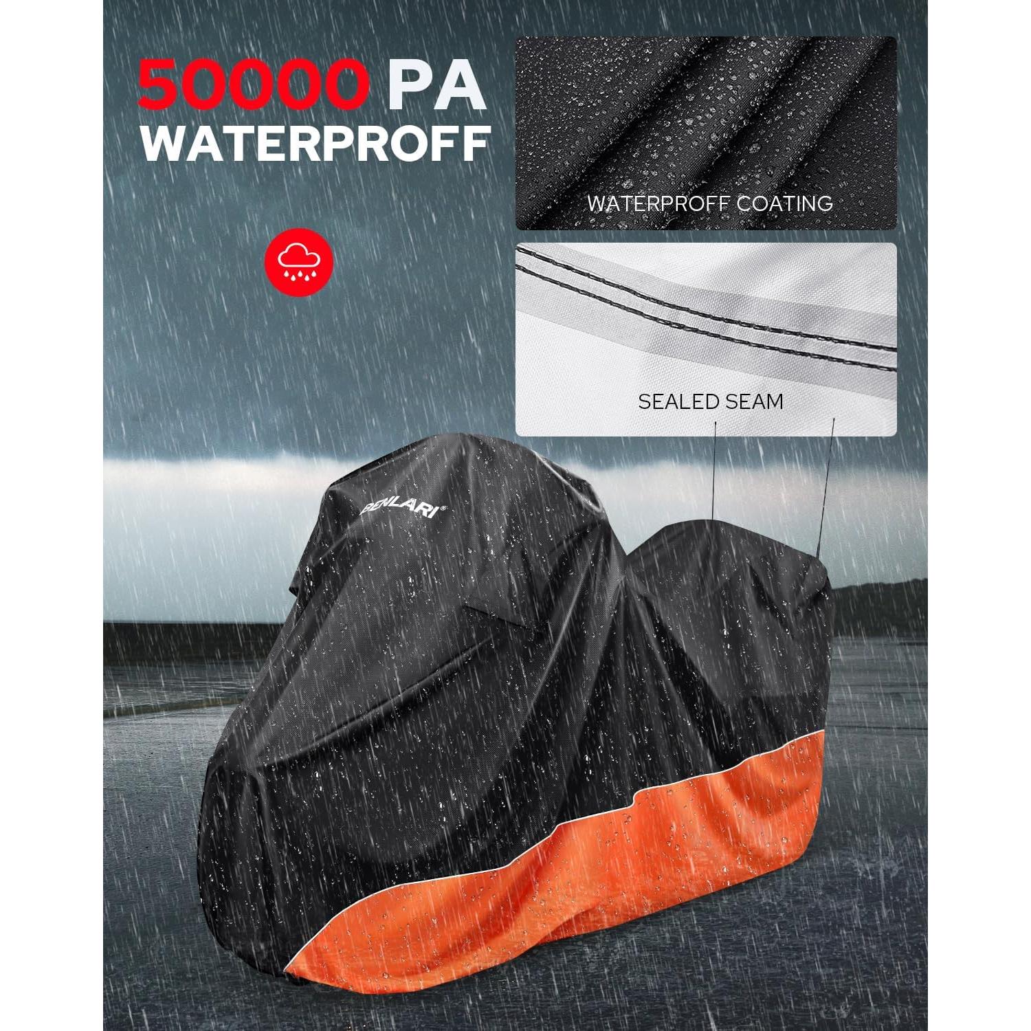 Cubierta de Moto Impermeable Benlari XL 294x119x135 cm