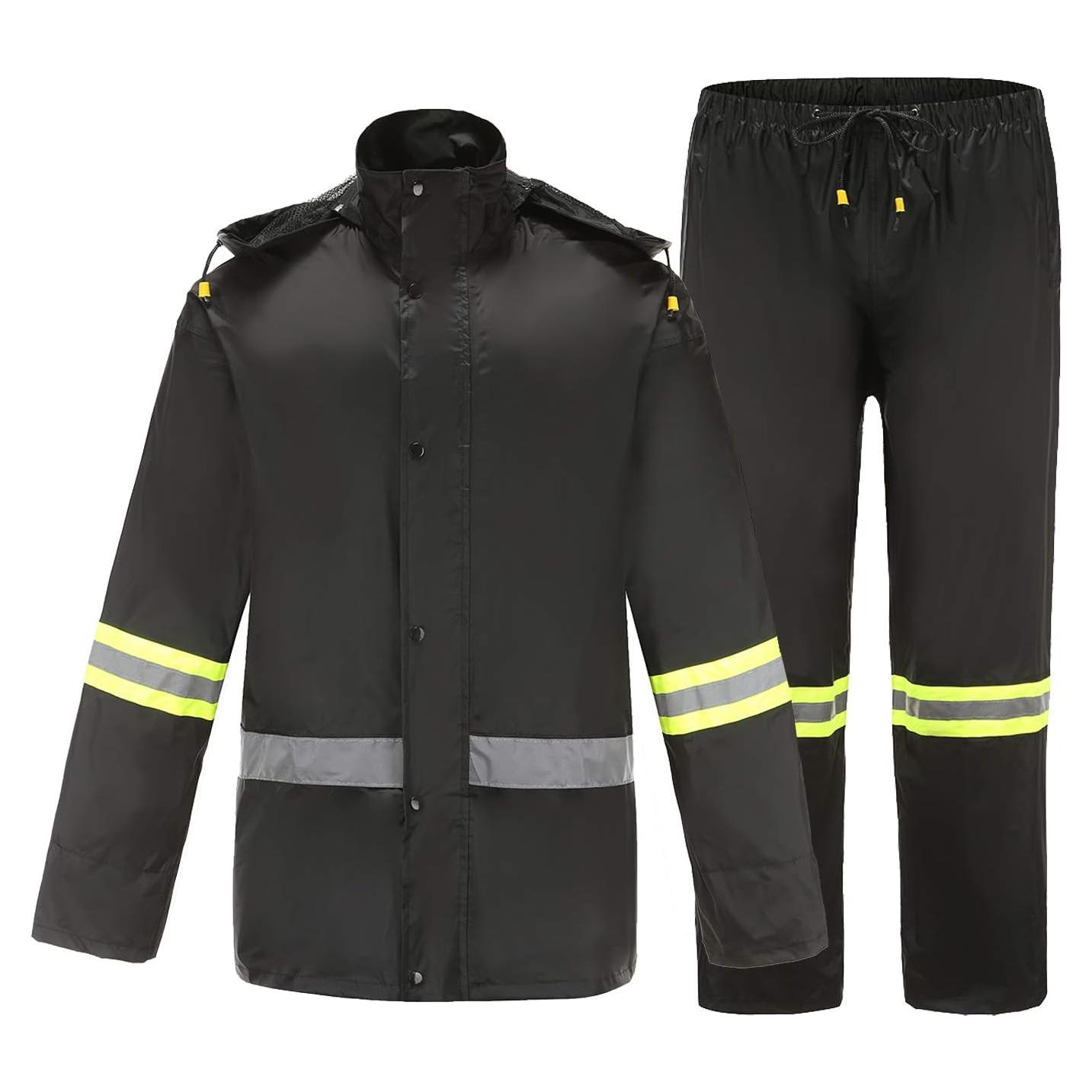 Traje de Lluvia Impermeable Ourcan para Hombres XXL Negro