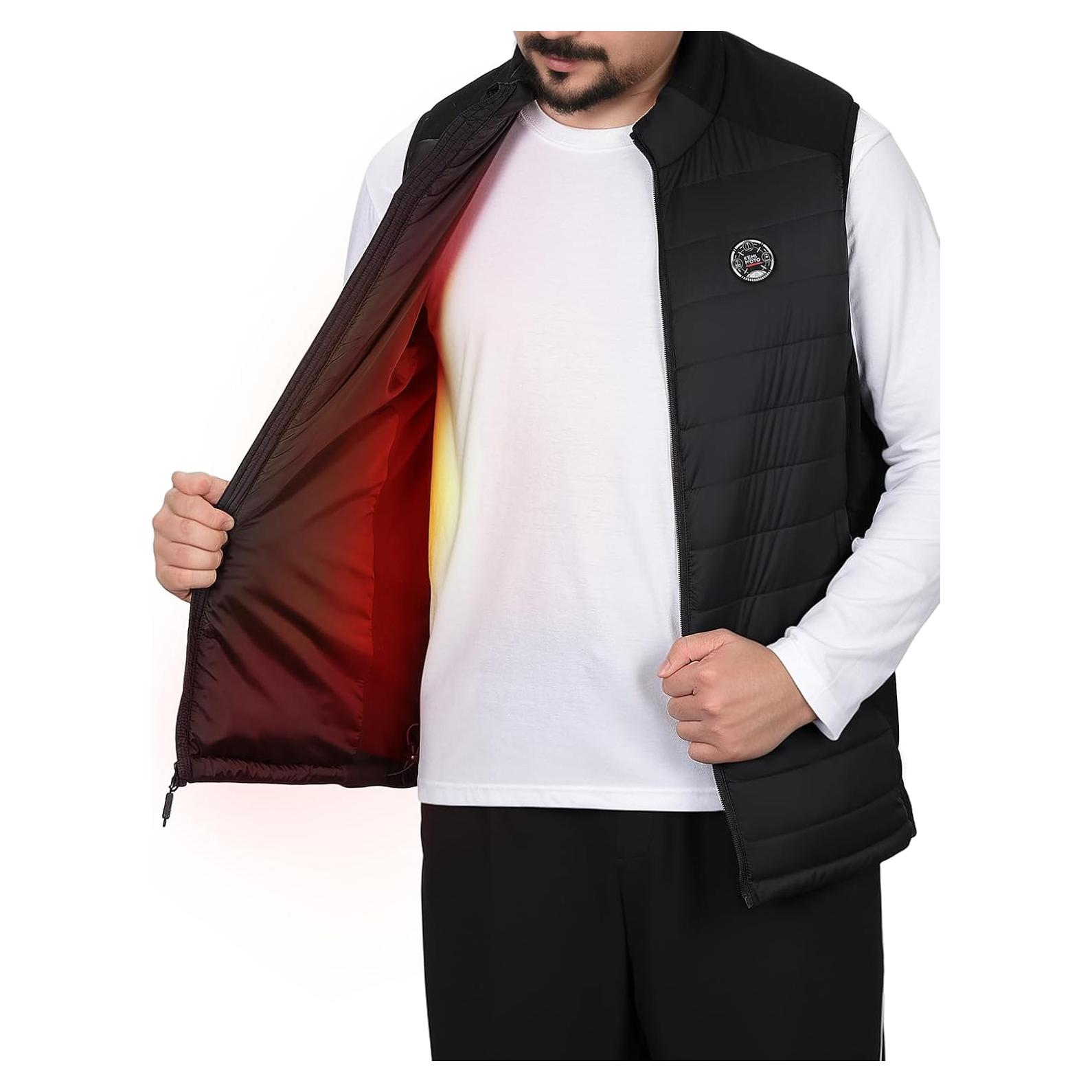 Chaleco Térmico Calentado KEMIMOTO para Hombres y Mujeres - Negro