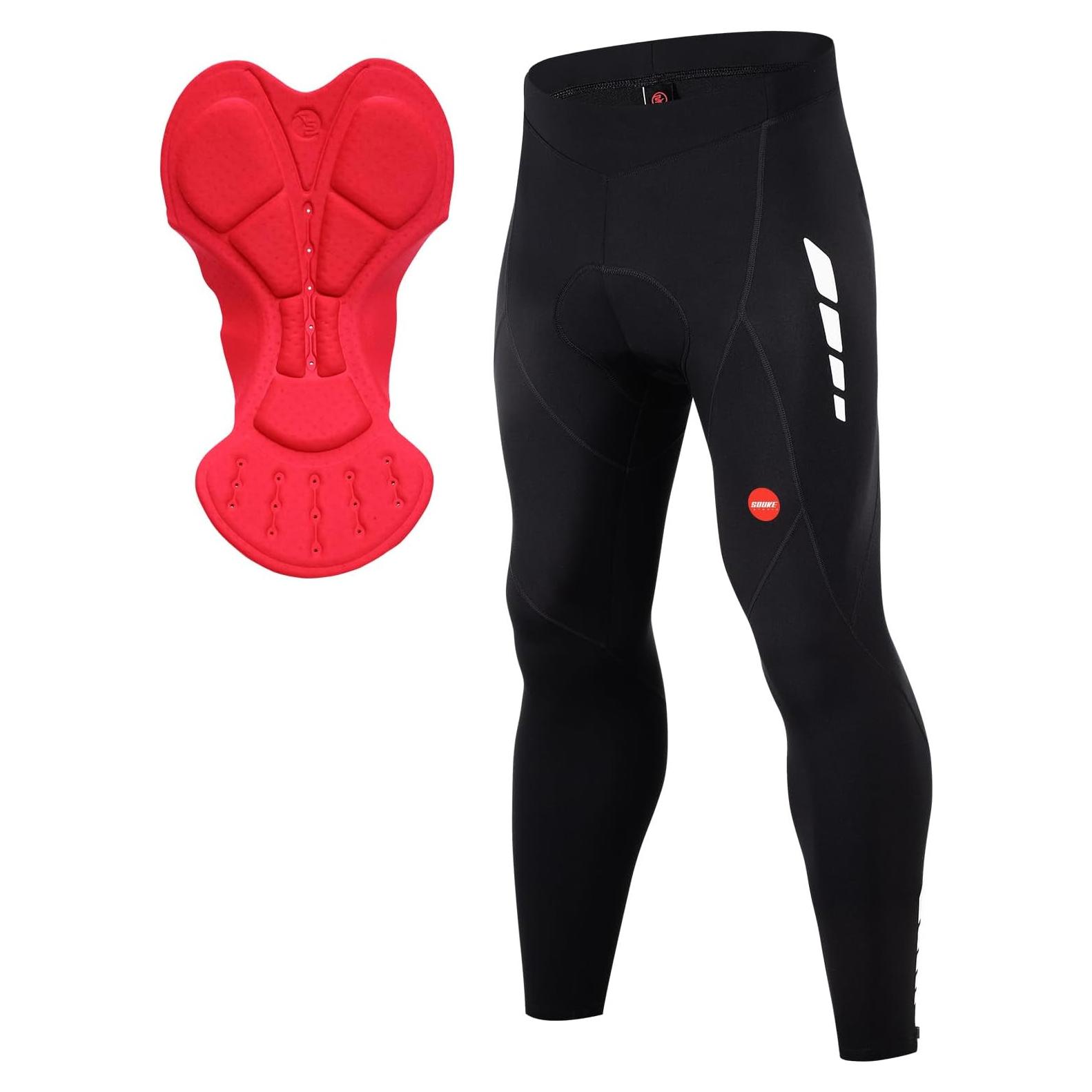 Pantalones de Ciclismo Souke Sports Largos 4D Hombre Negro