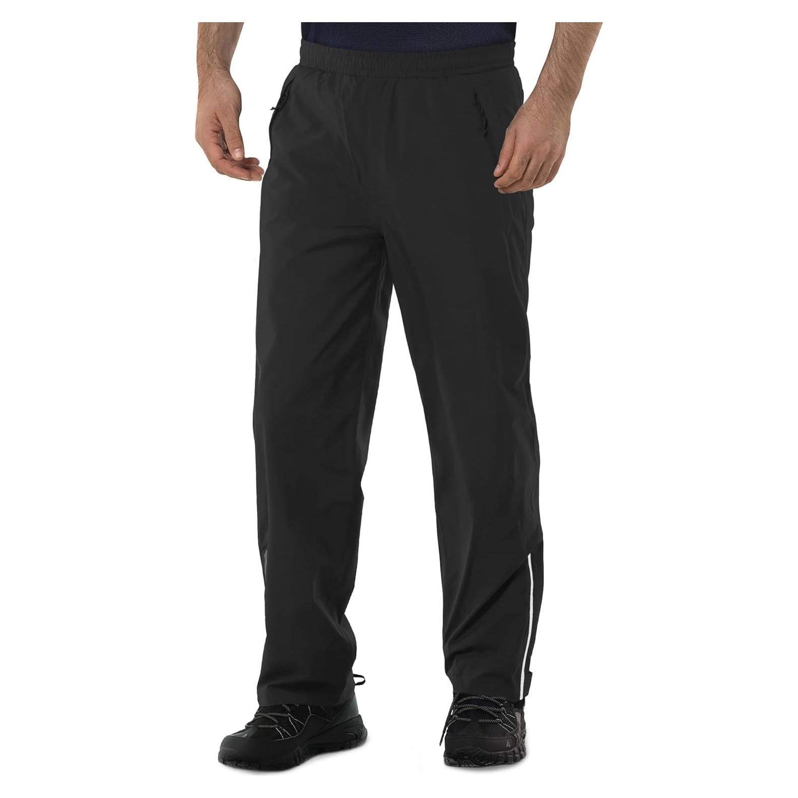 Pantalones de Lluvia Impermeables para Hombre 36W x 30L Negros