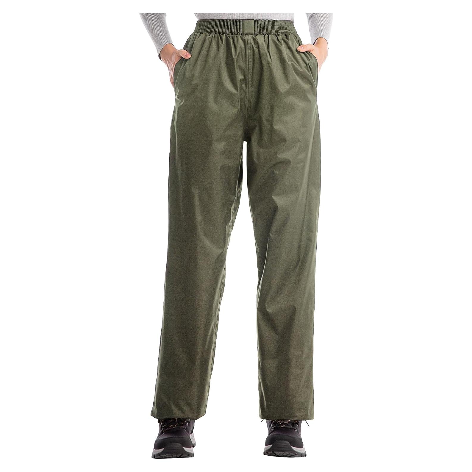 Pantalones de Lluvia iCreek para Mujeres Impermeables Verde