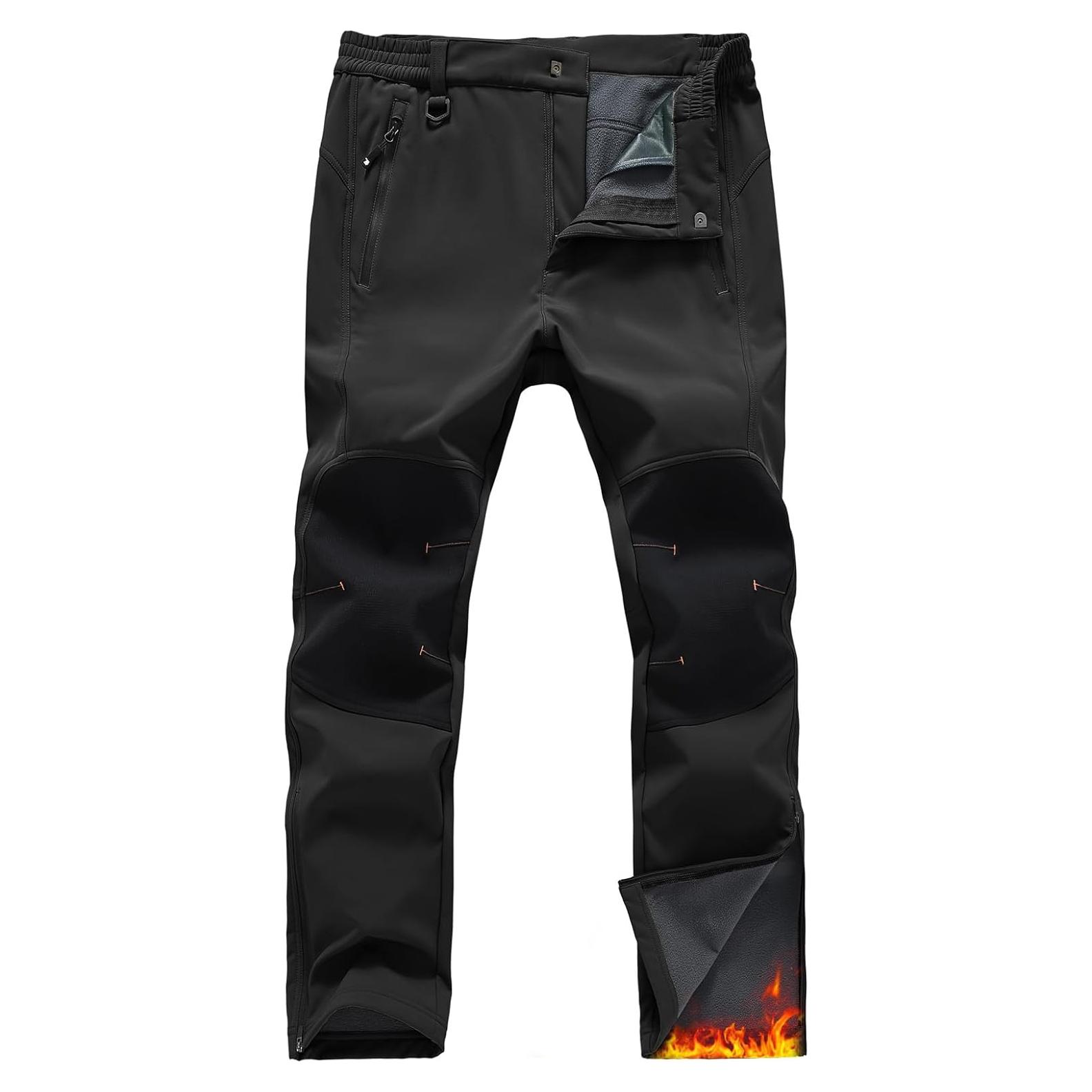 Pantalones de Nieve Impermeables TBMPOY para Hombre 32 Negro