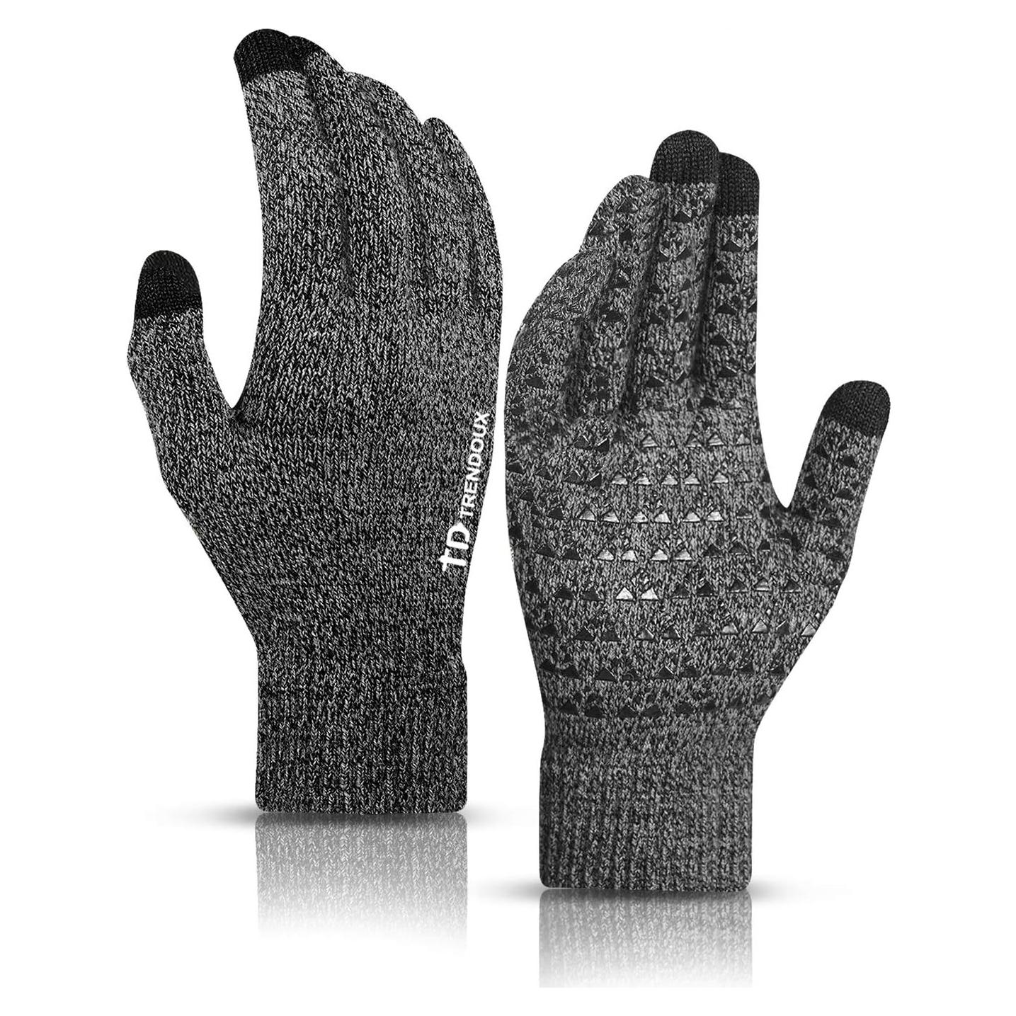 Guantes Térmicos TRENDOUX Unisex con Pantalla Táctil - Negro Gris