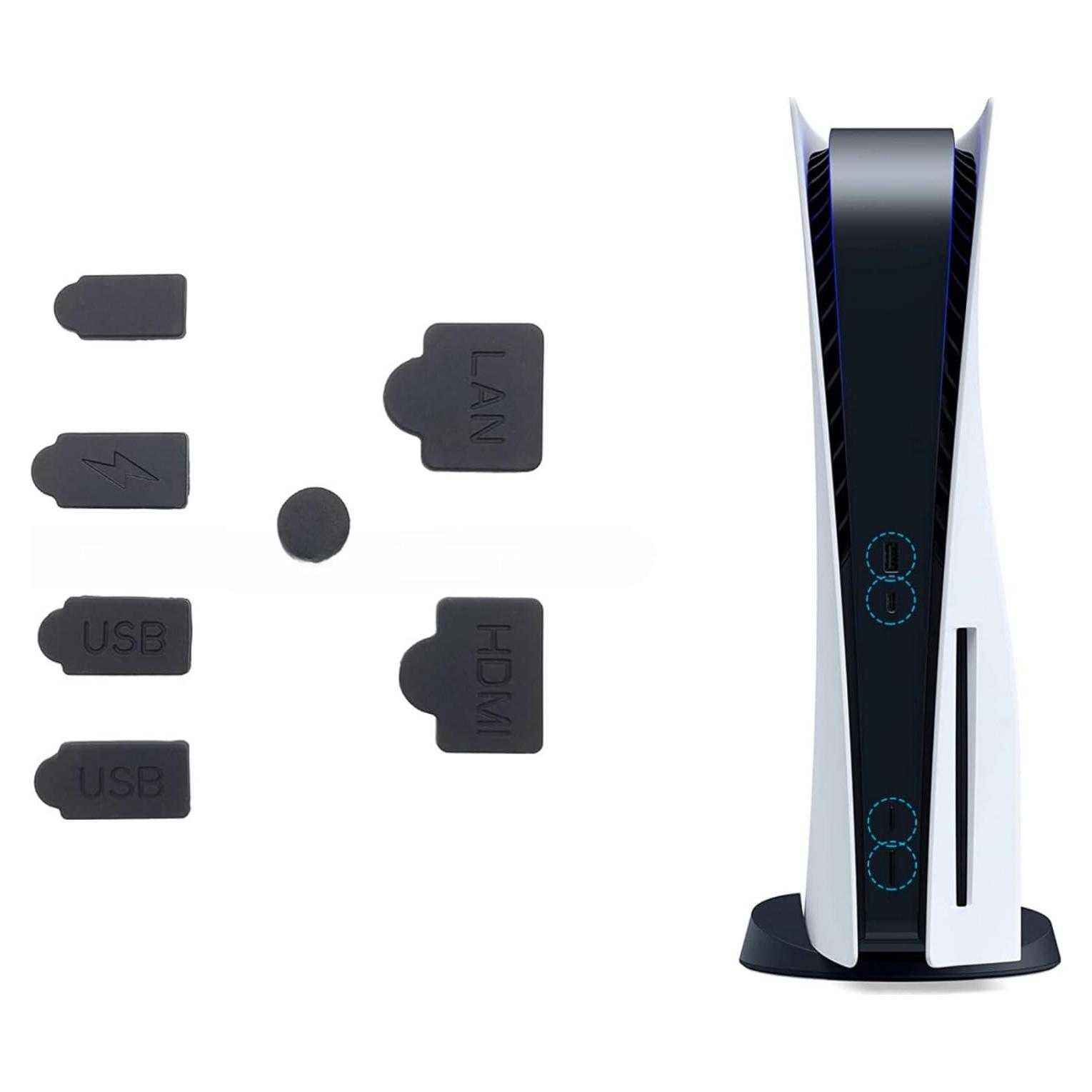 Tapones Antipolvo para PS5 TGDPLUE 7 Piezas Negro