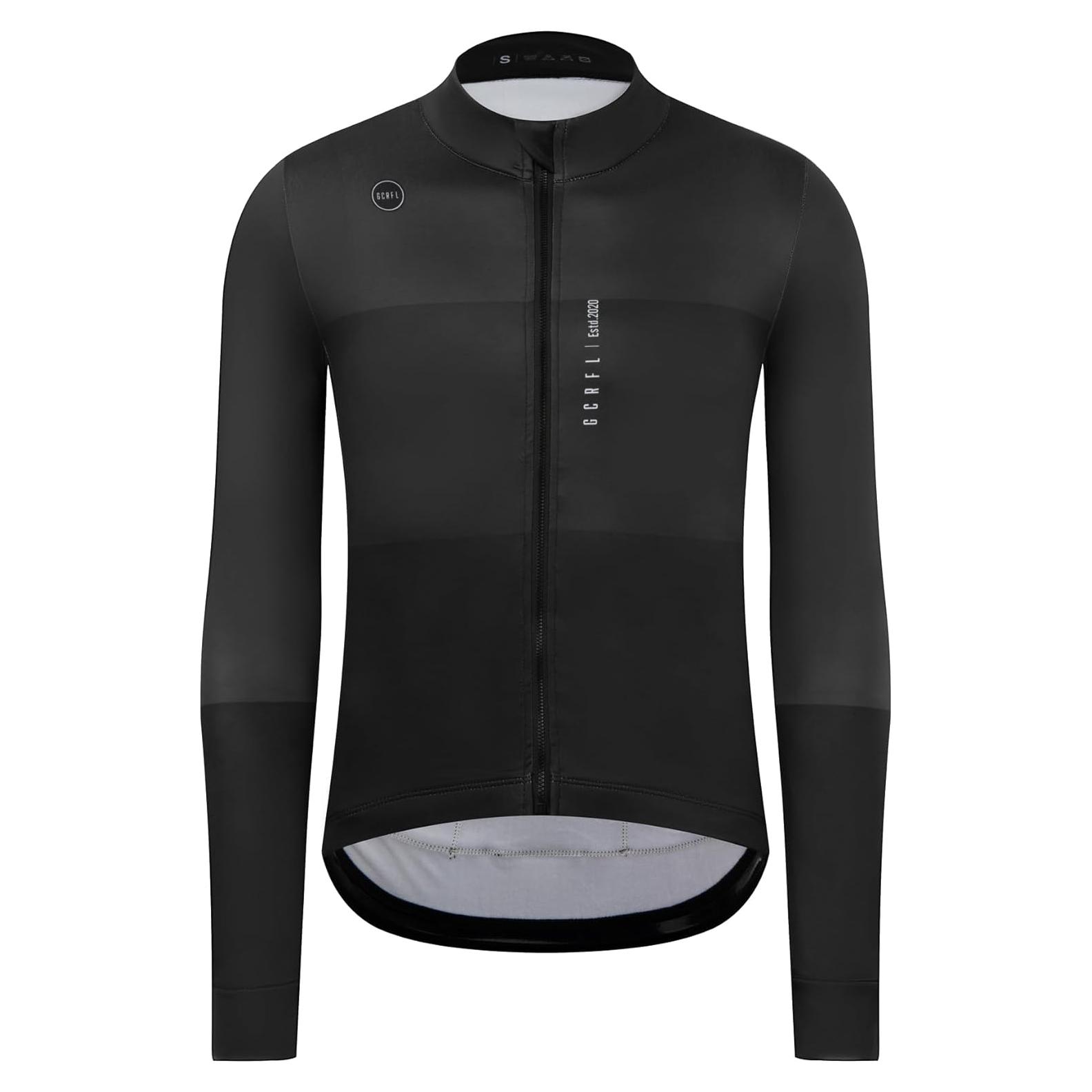 Jersey de Ciclismo Térmico GCRFL Hombre Forro Polar Negro
