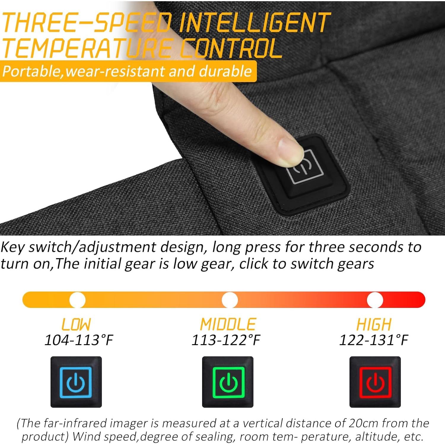 Cojín de Asiento Calentado HuiJuKeJi Plegable USB 39x40cm