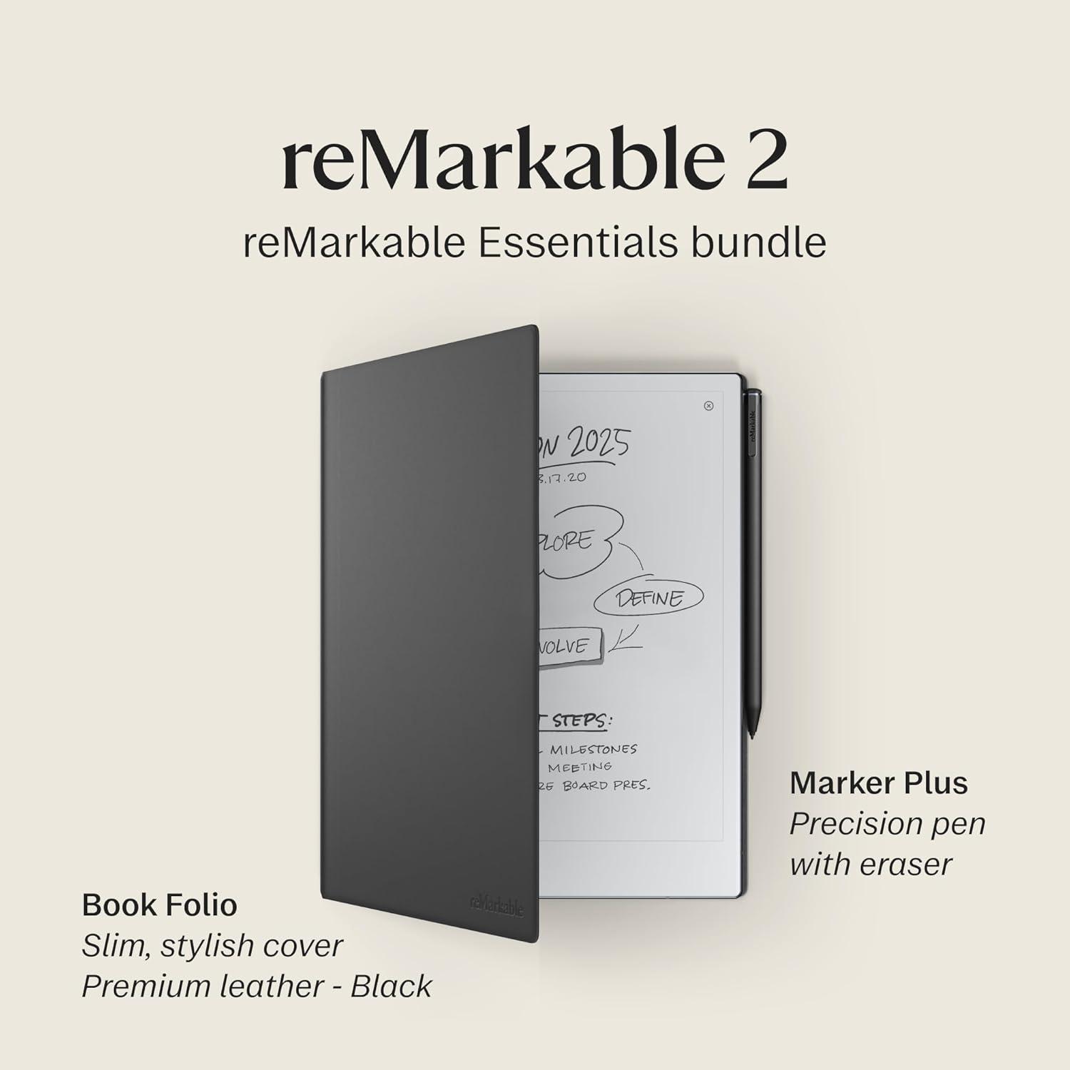 Tableta reMarkable 2 10.3'' + Lápiz Marker Plus + Folio Cuero