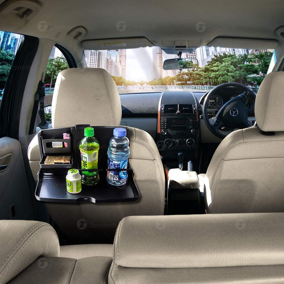 Mesa Plegable Portátil ZONETECH para Coche - Soporte Negro