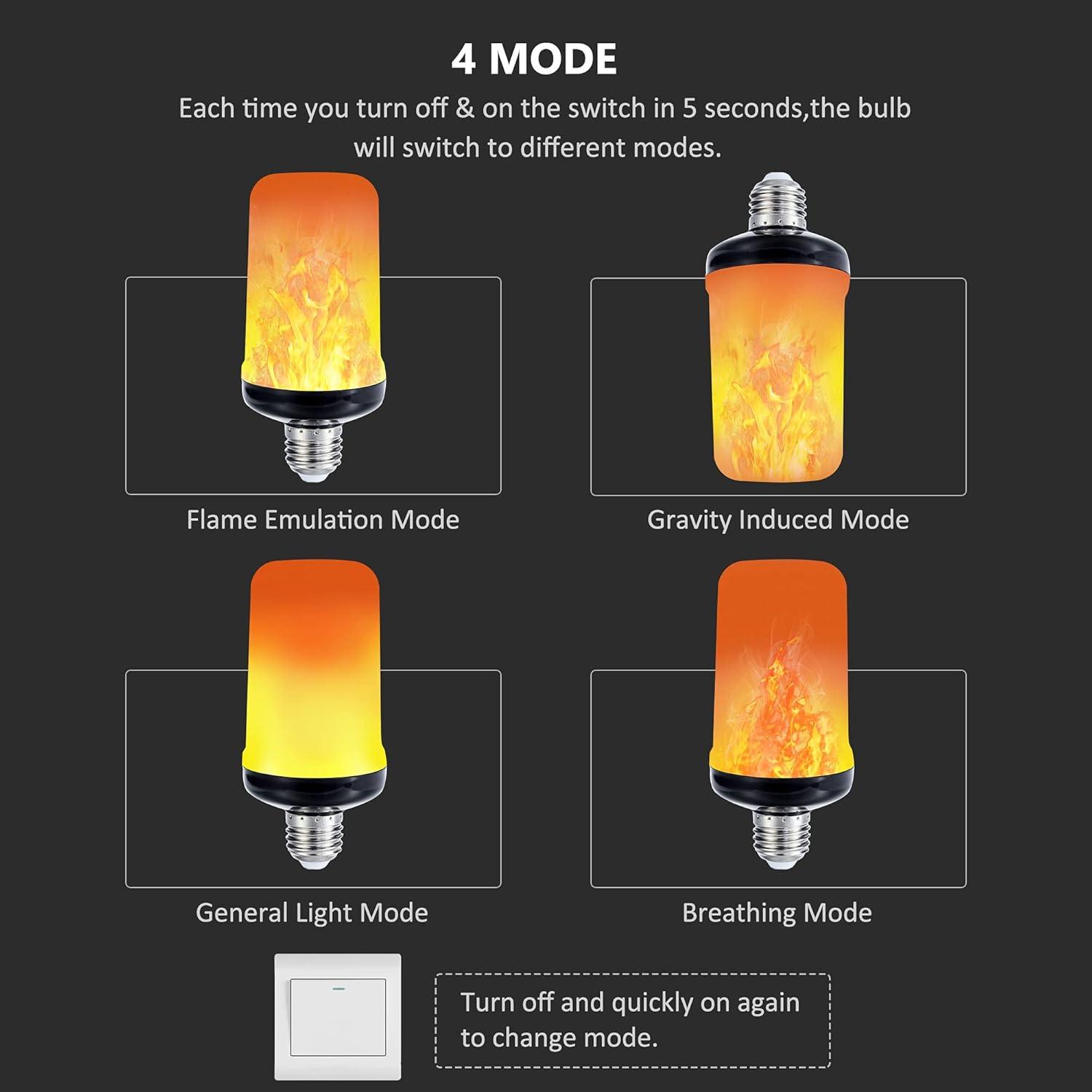 Bombillas LED de Efecto Llama Lpraer - 4 Paquetes, 14cm