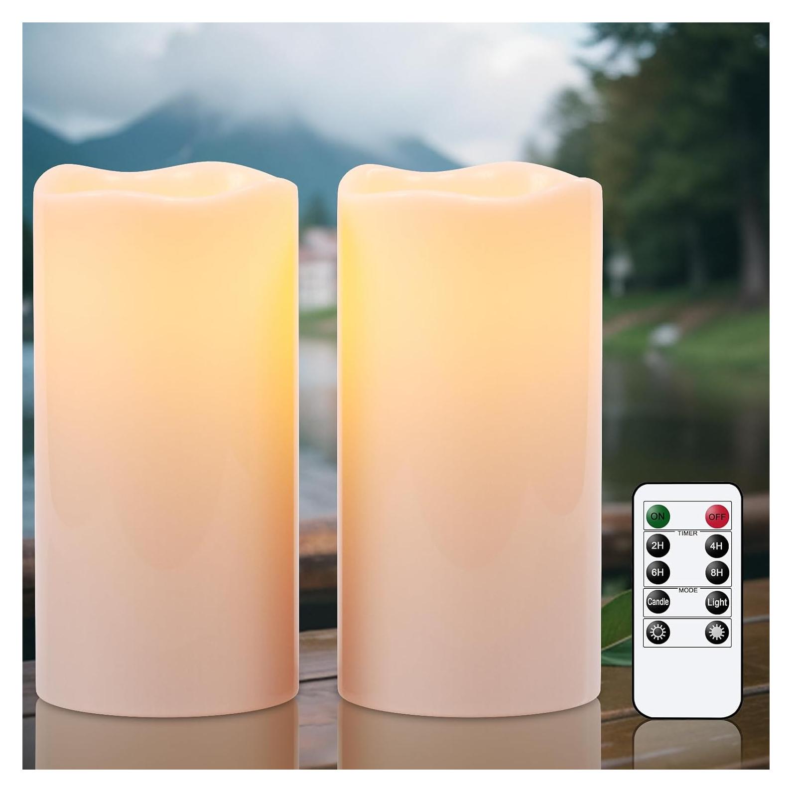 Velas LED Impermeables Eldnacele con Control Remoto 20 cm (2 Pzs)