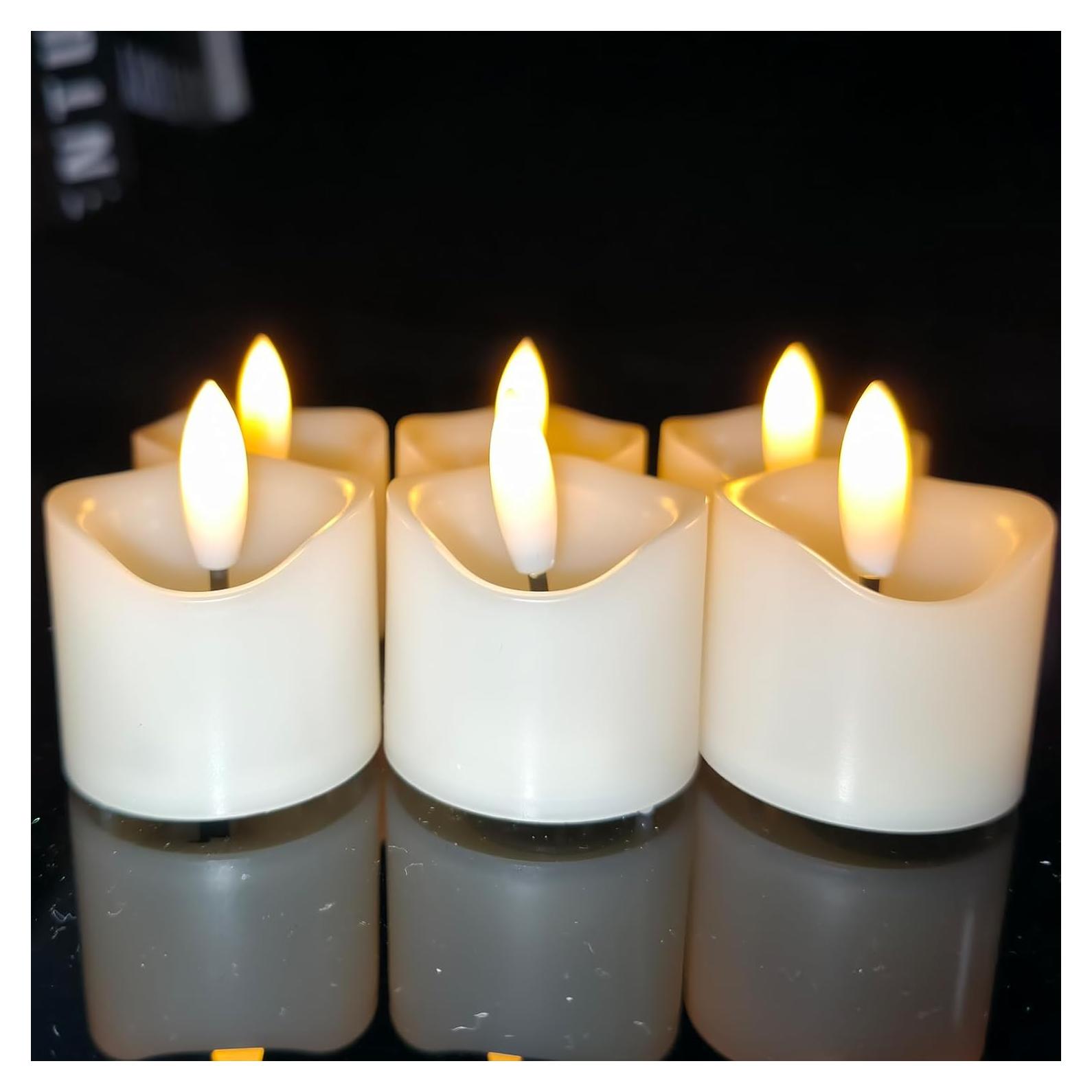 Set de 6 Velas LED Sin Llama Jingtech 3.81 cm para Decoración