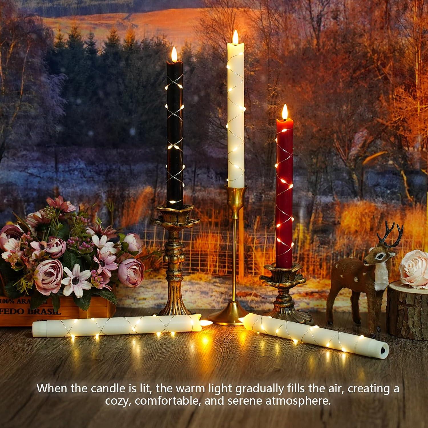 Velas LED sin llama JINYANIA con control remoto 6 piezas Marfil