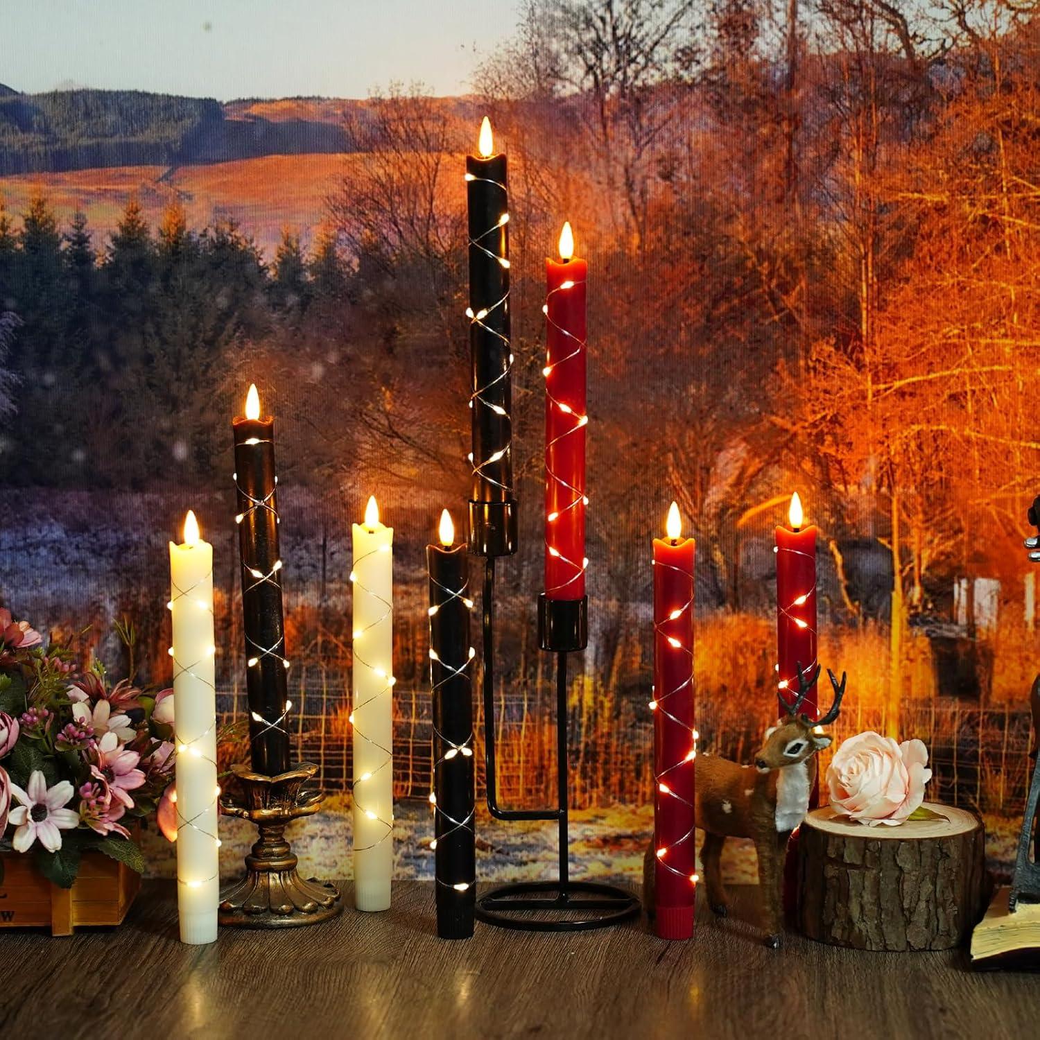 Velas LED sin llama JINYANIA con control remoto 6 piezas Marfil