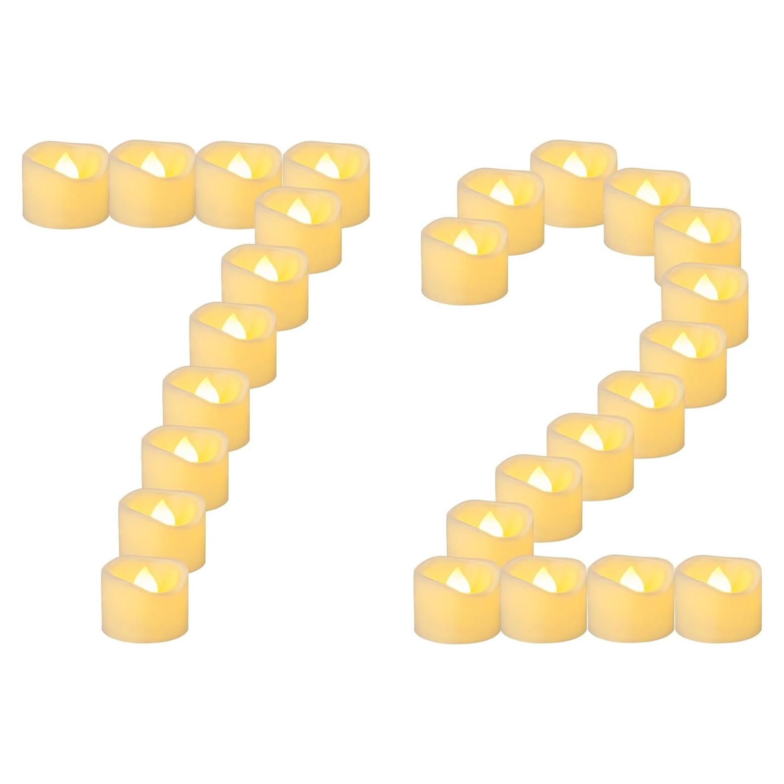 Paquete de 72 Velas LED Sin Llama Yakpo 3.8cm para Decoración