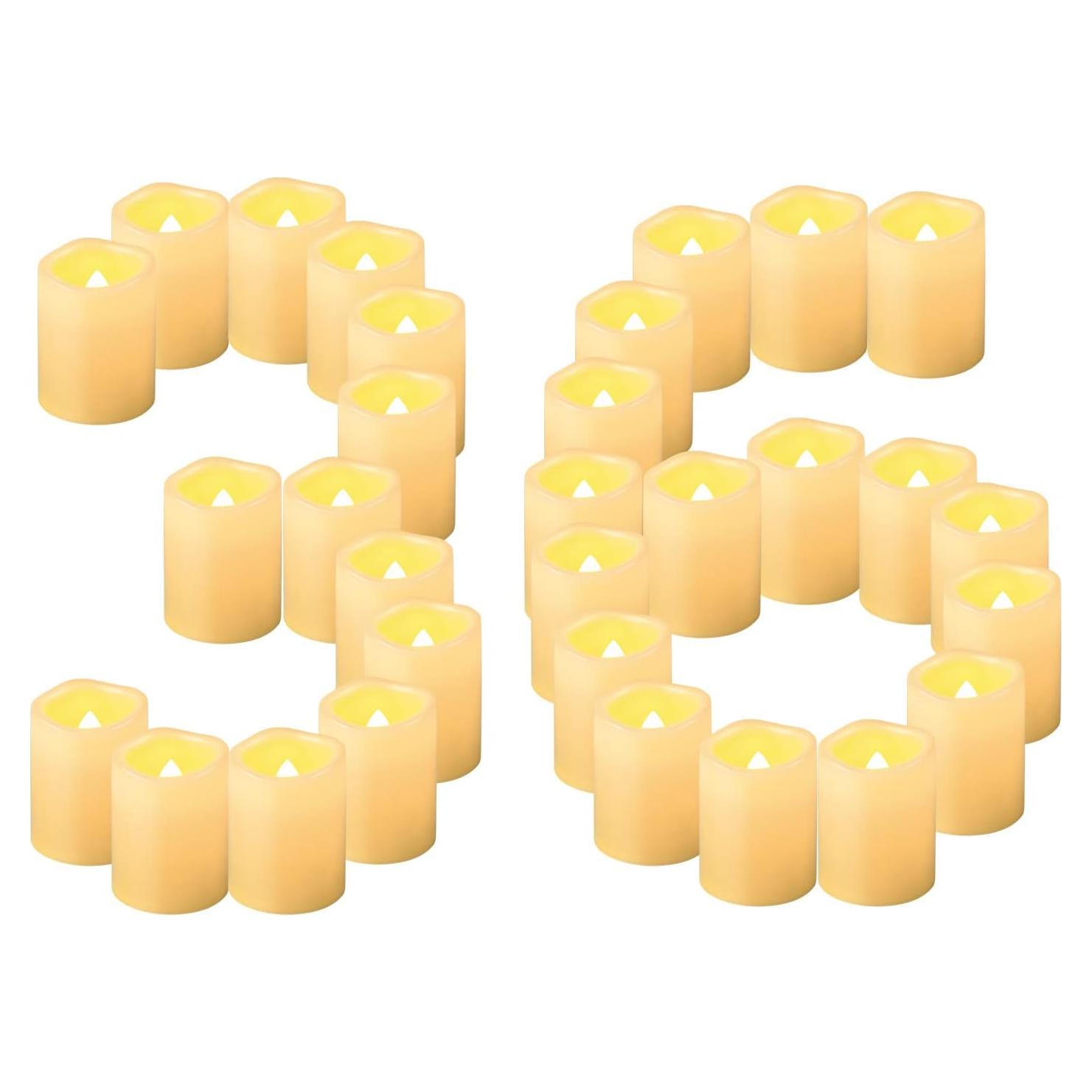 CANDLE IDEA 36 Velas LED sin llama 3.81 cm para decoración