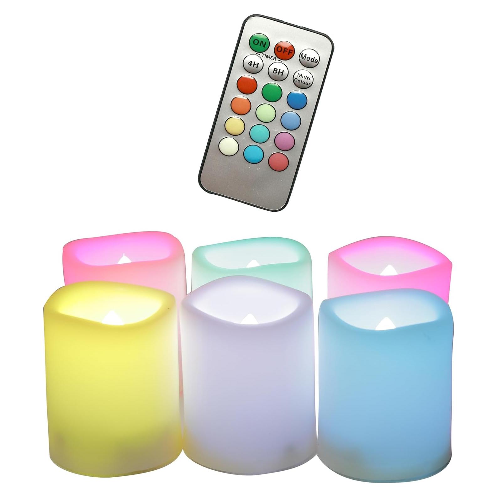 Paquete de 6 Velas LED Votivas Sin Llama Jingtech RGB