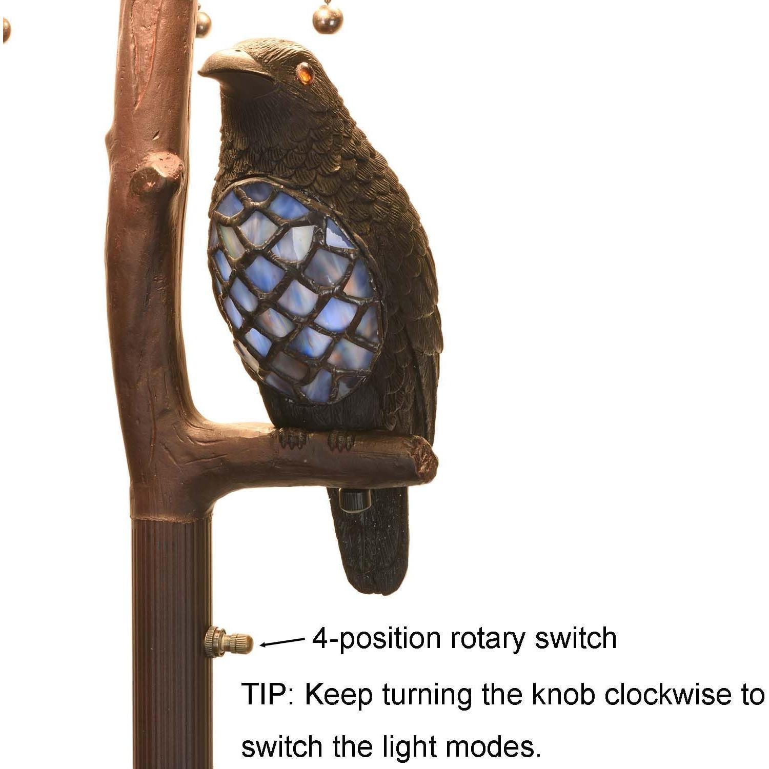 Lámpara de Pie BIEYE Cuervo en Rama 165 cm Vidrio Tiffany