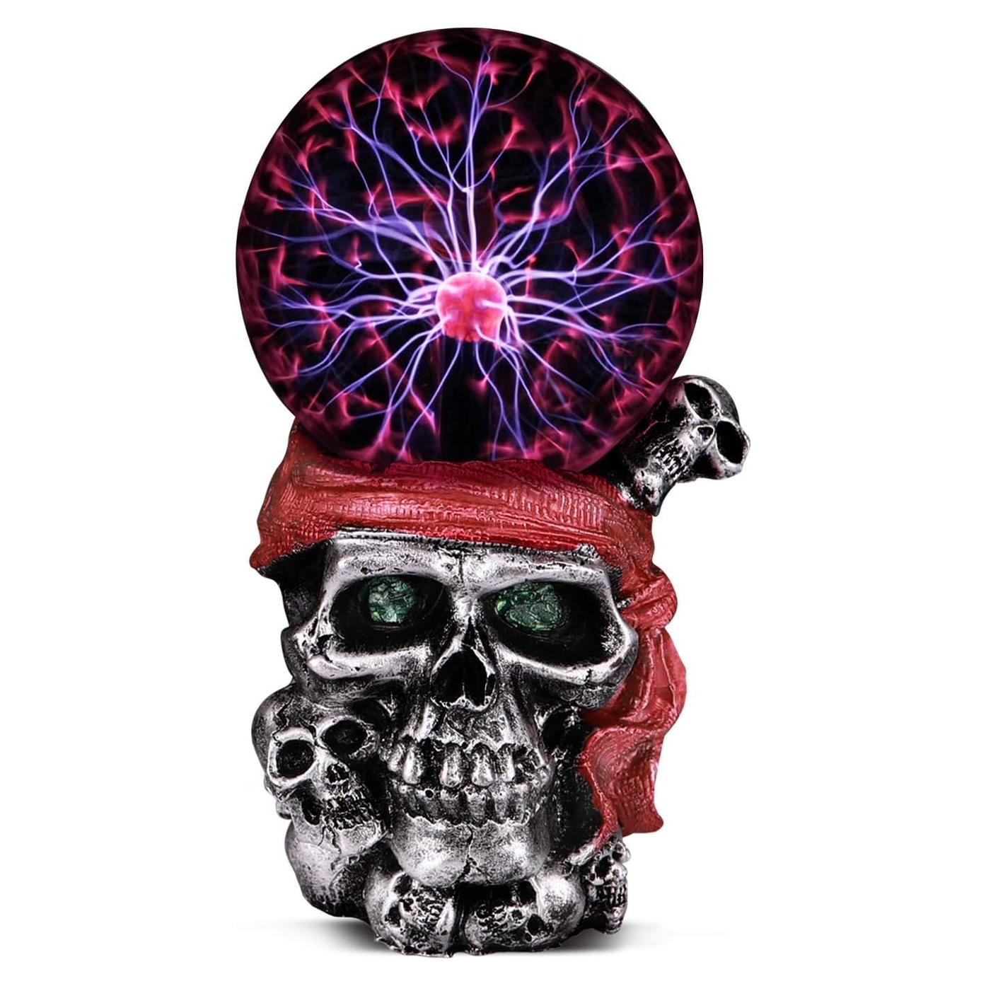Lámpara de Plasma Táctil Calavera Pirata 19.81 cm Roja