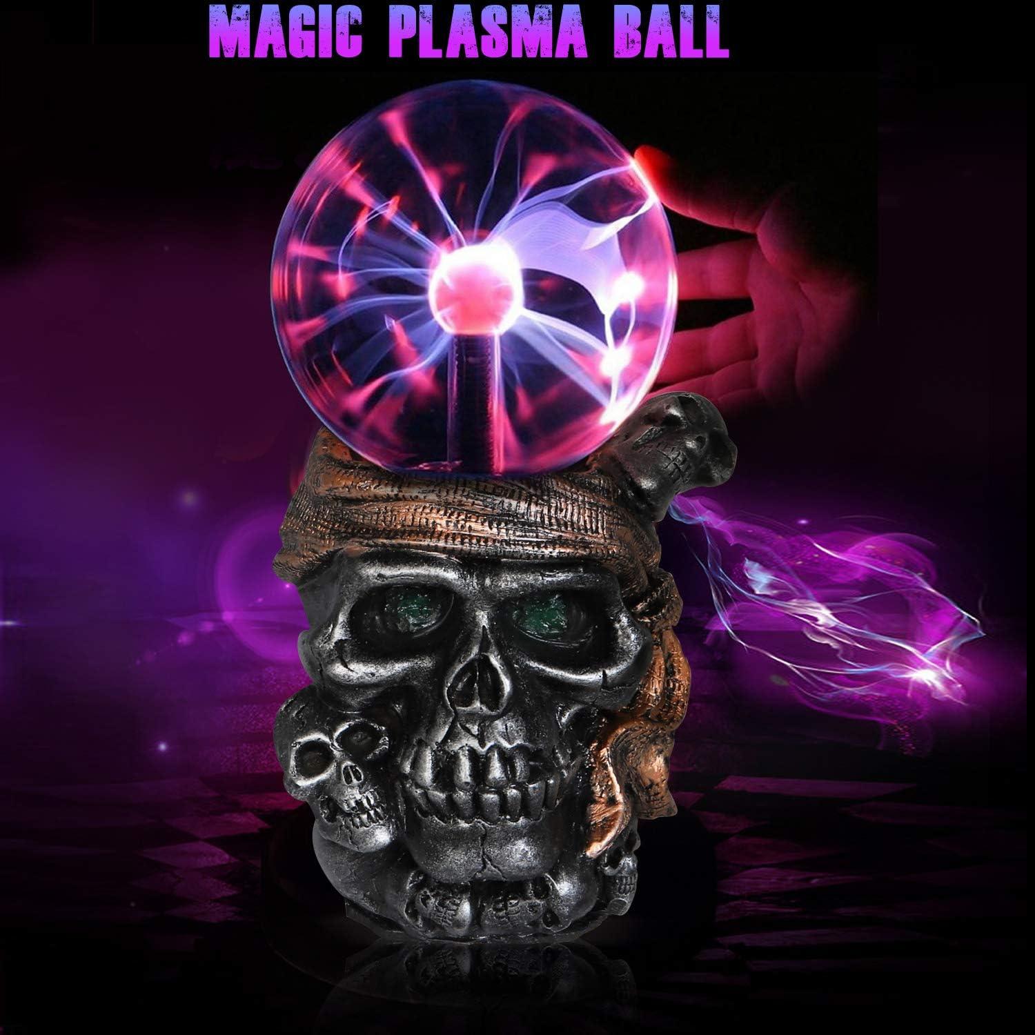 Lámpara de Plasma Táctil Calavera Pirata 19.81 cm Roja