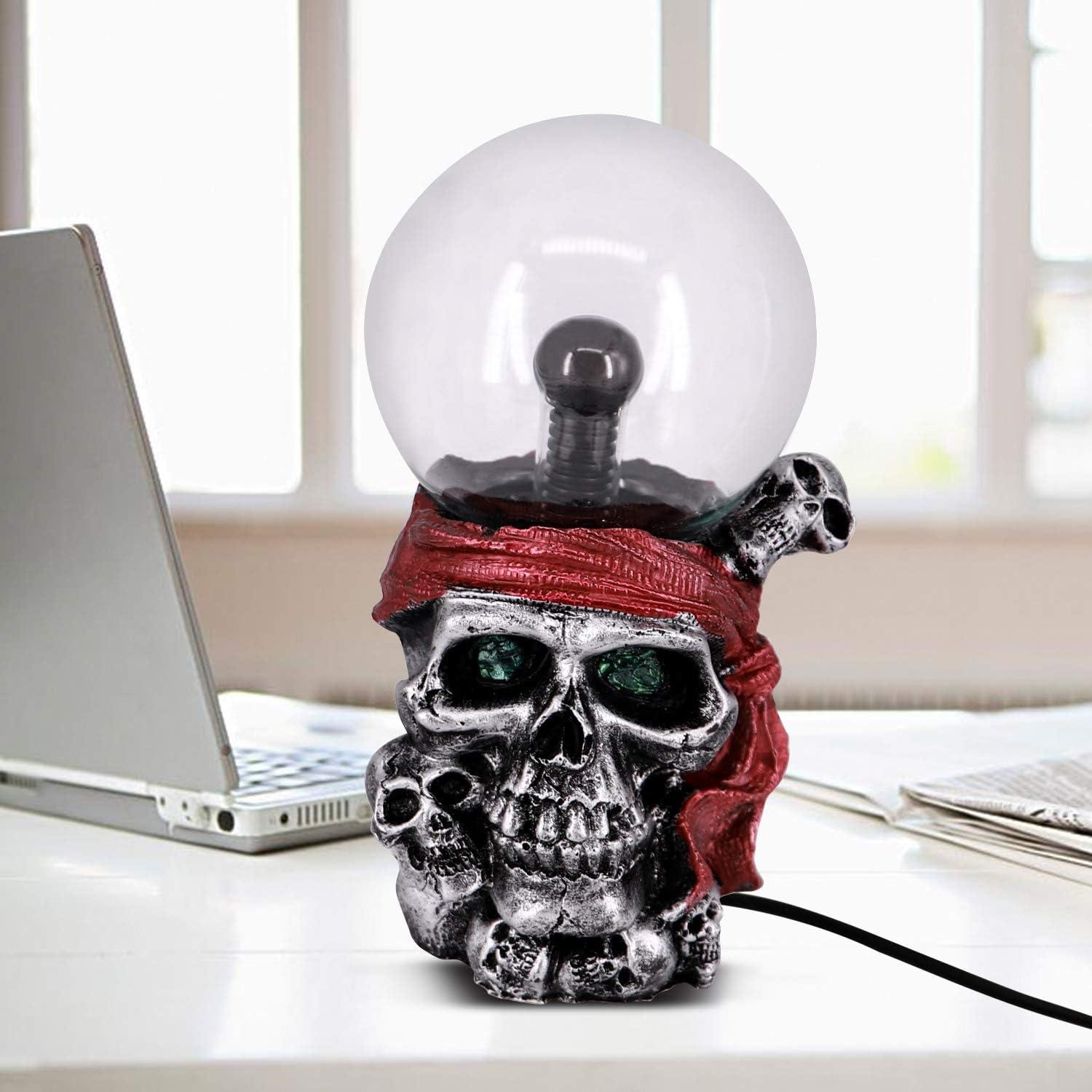 Lámpara de Plasma Táctil Calavera Pirata 19.81 cm Roja