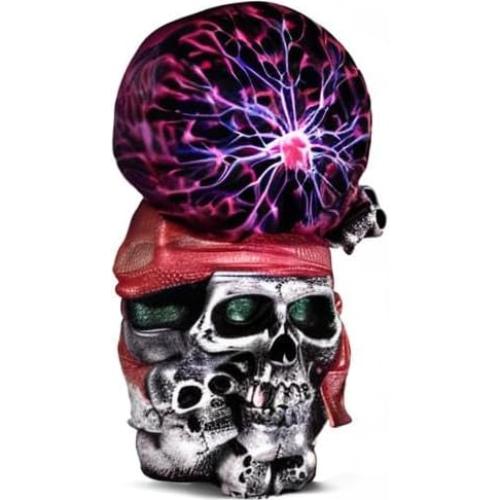 Lámpara de Plasma Táctil Calavera Pirata 19.81 cm Roja